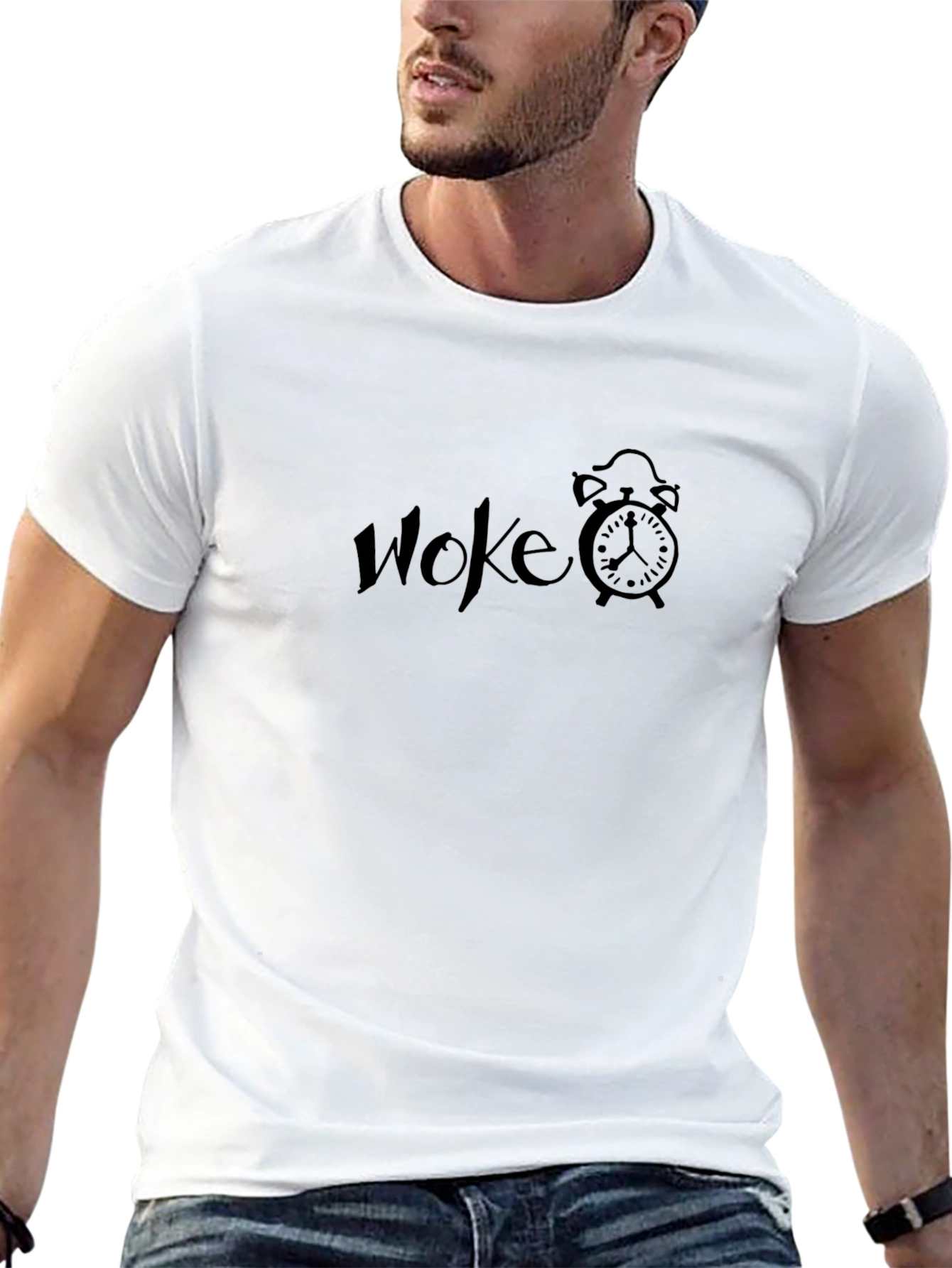 Woke Clock Graphic Tee - Black Cotton T-Shirt