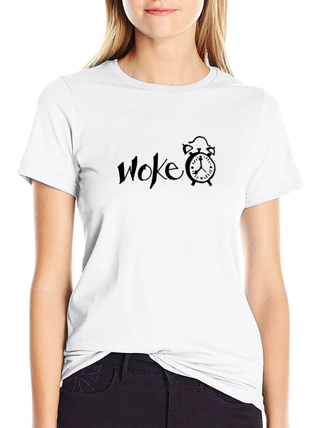 Woke Clock Graphic Tee - Black Cotton T-Shirt