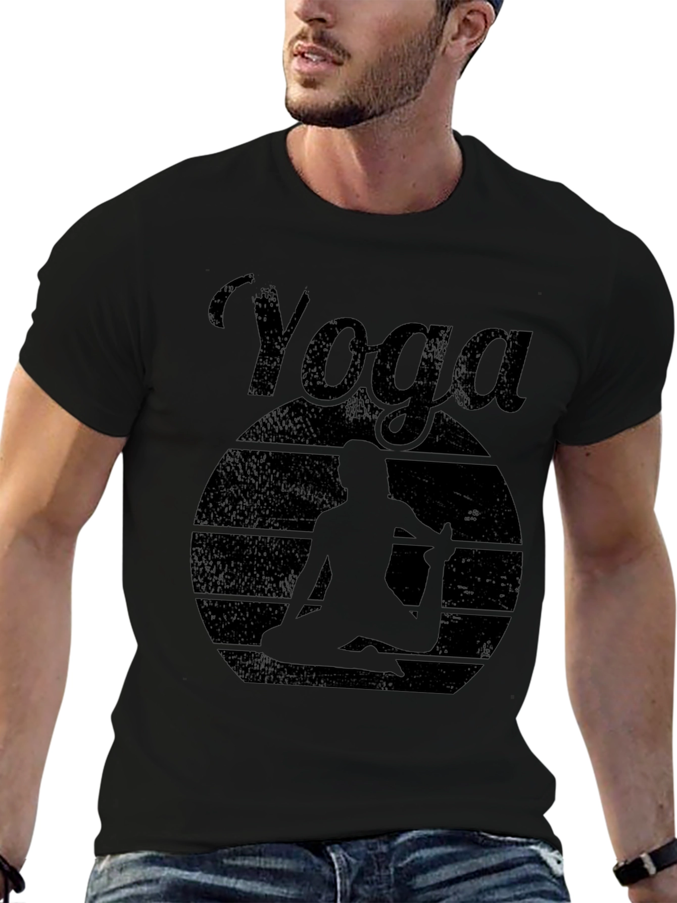 Yoga Silhouette Graphic Tee - Black