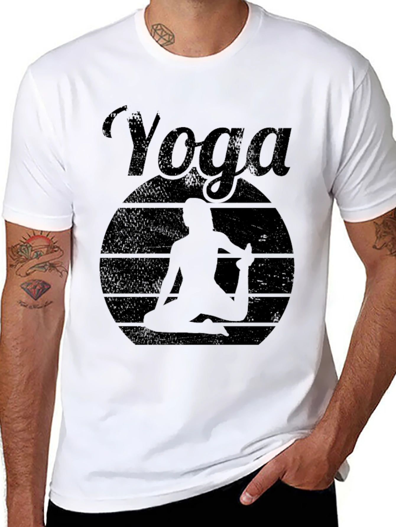 Yoga Silhouette Graphic Tee - Black