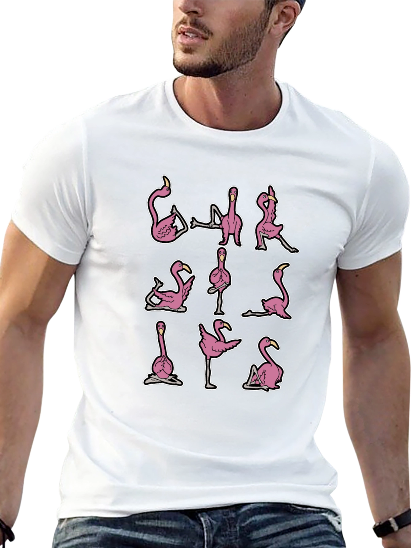 Yoga Flamingo Black Graphic Tee