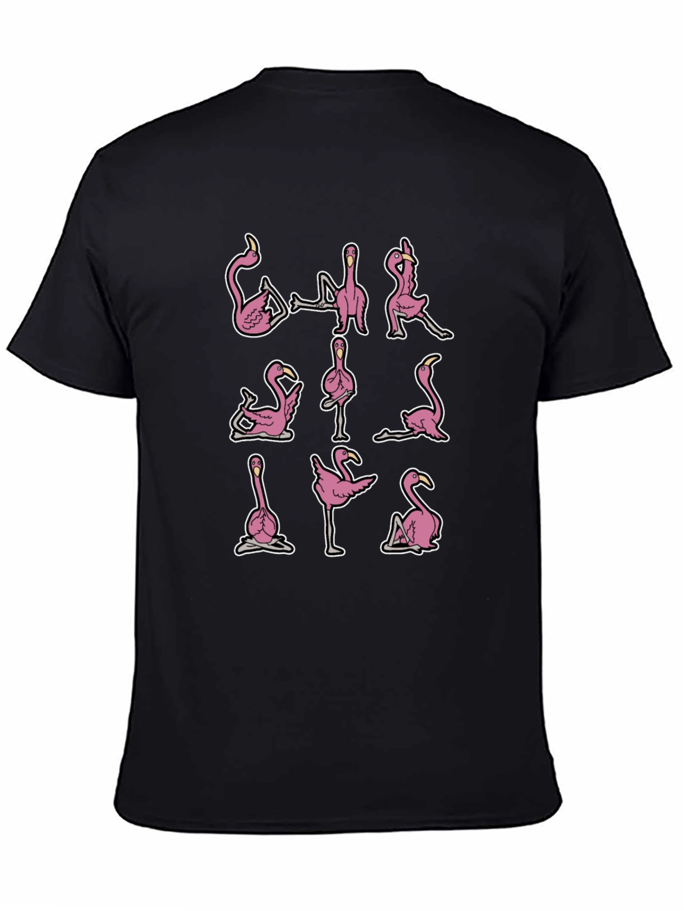 Yoga Flamingo Black Graphic Tee