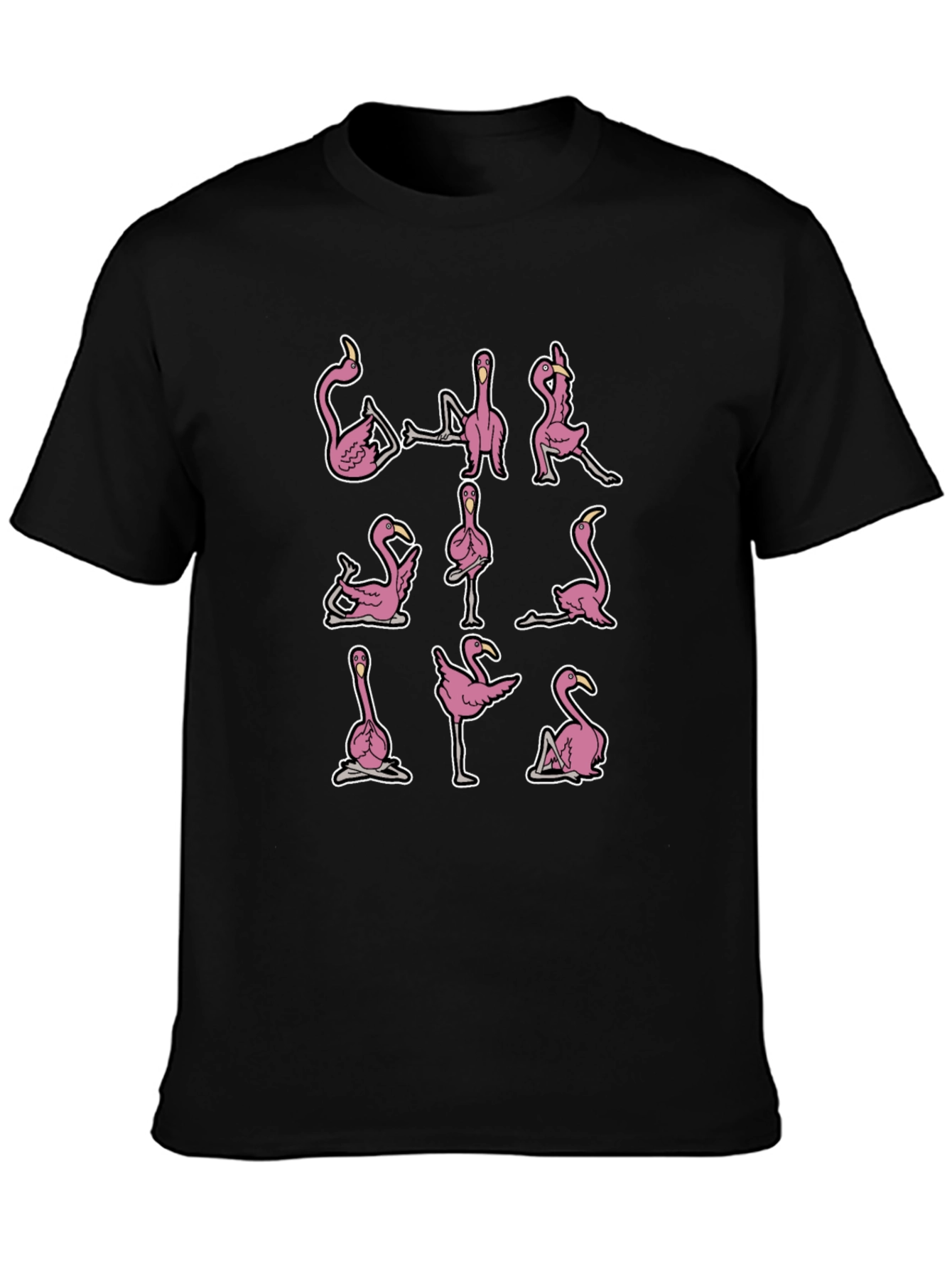 Yoga Flamingo Black Graphic Tee