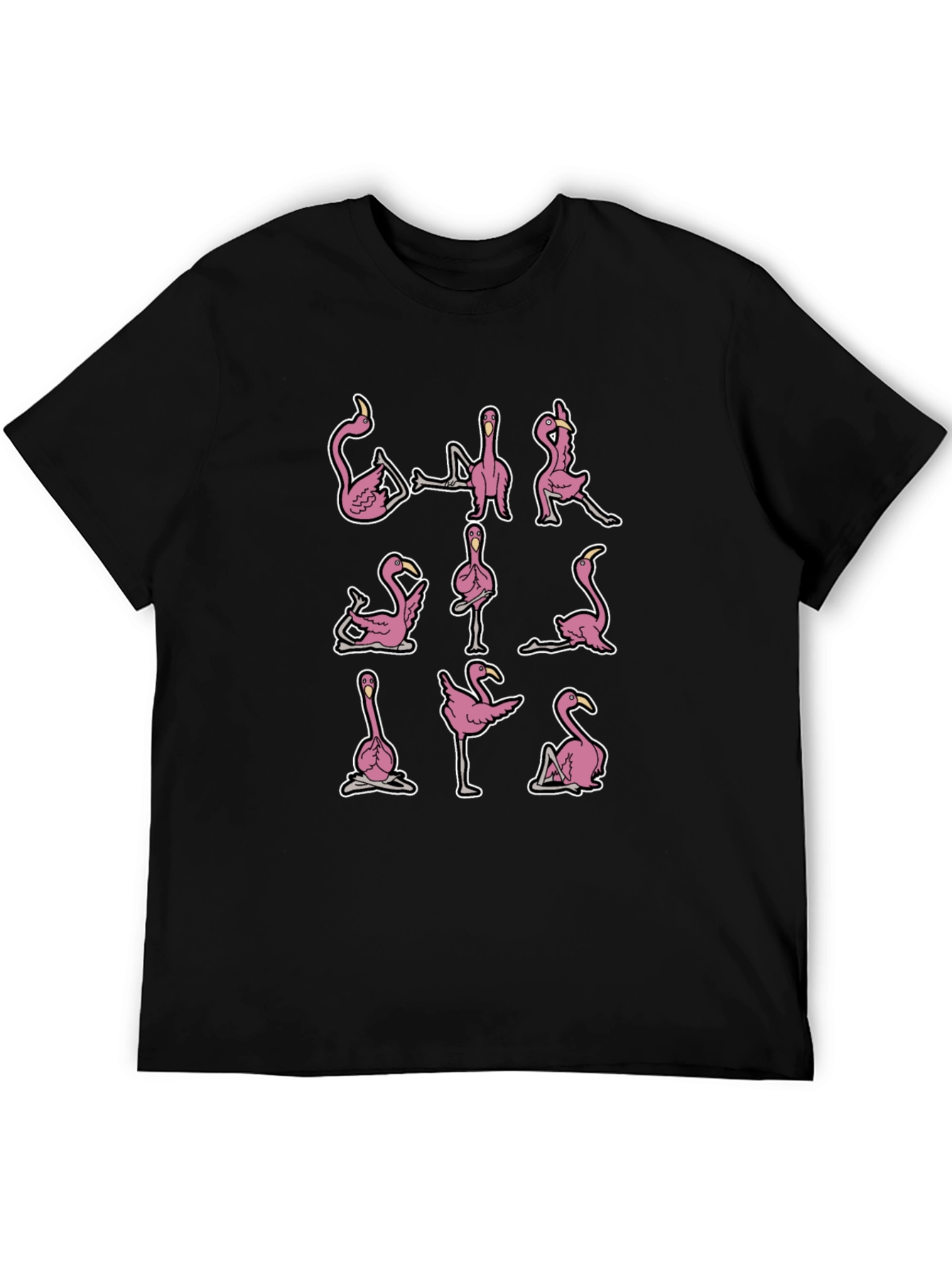 Yoga Flamingo Black Graphic Tee
