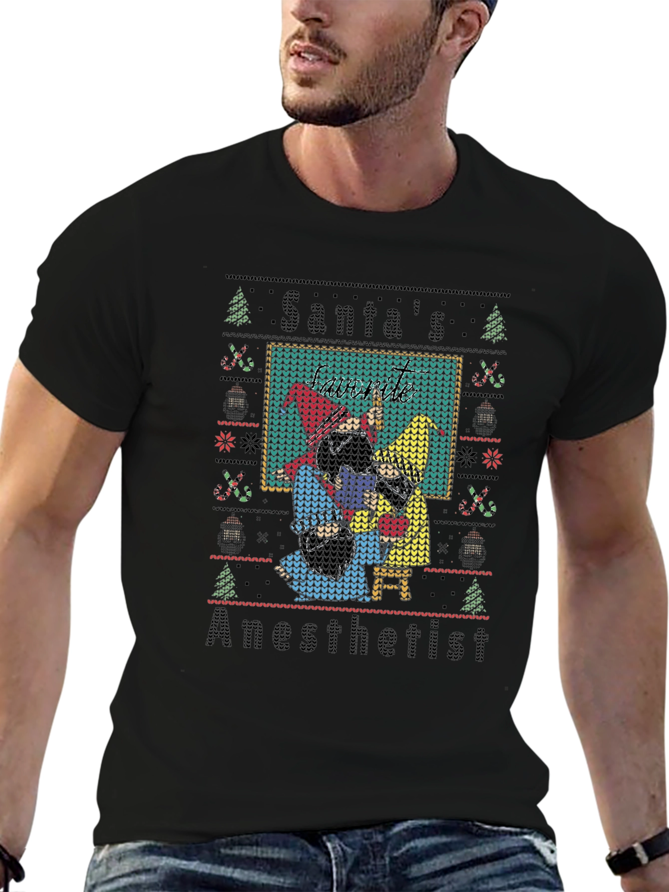 Santas Anesthetist Ugly Christmas Sweater T-Shirt