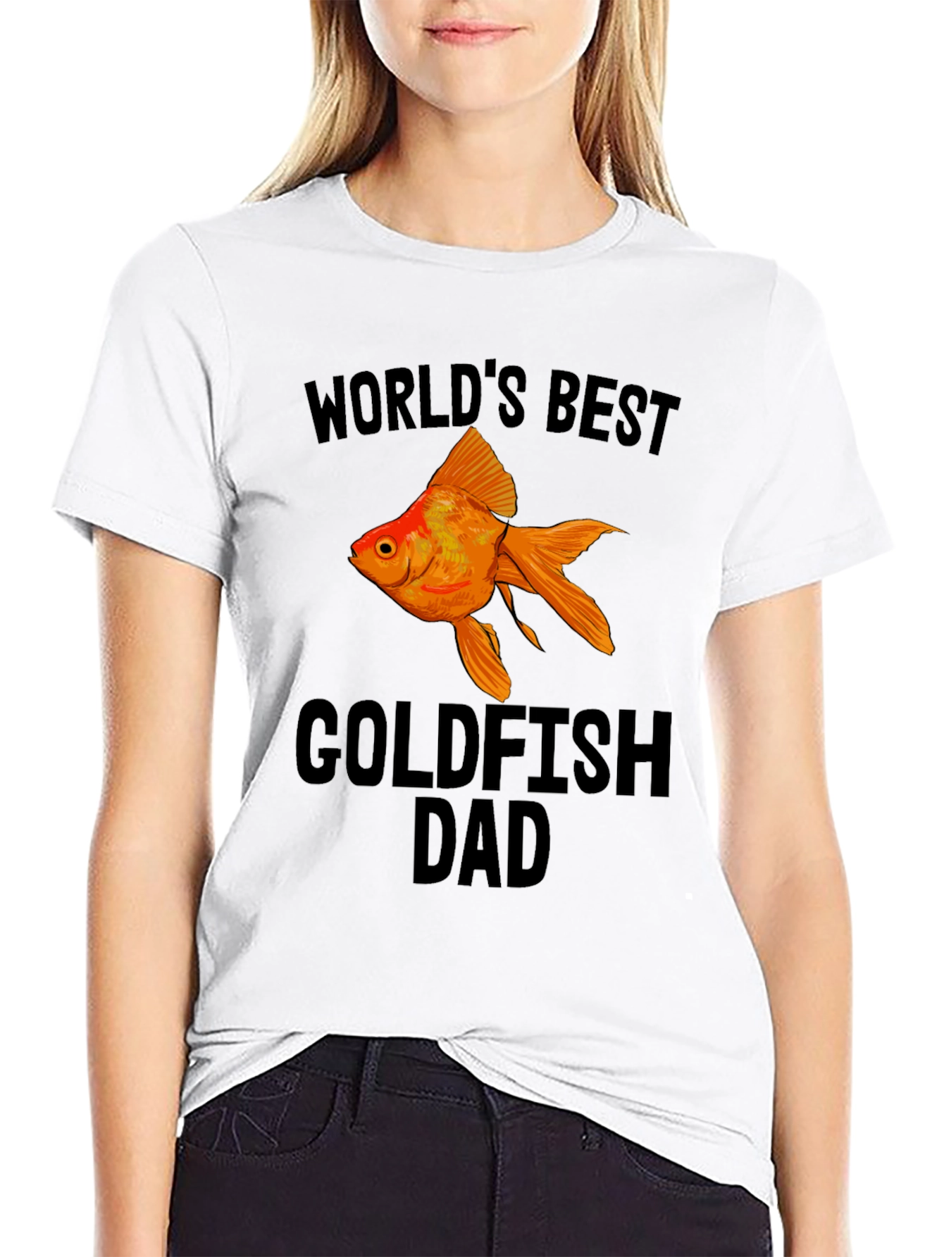 Worlds Best Goldfish Dad Black T-Shirt