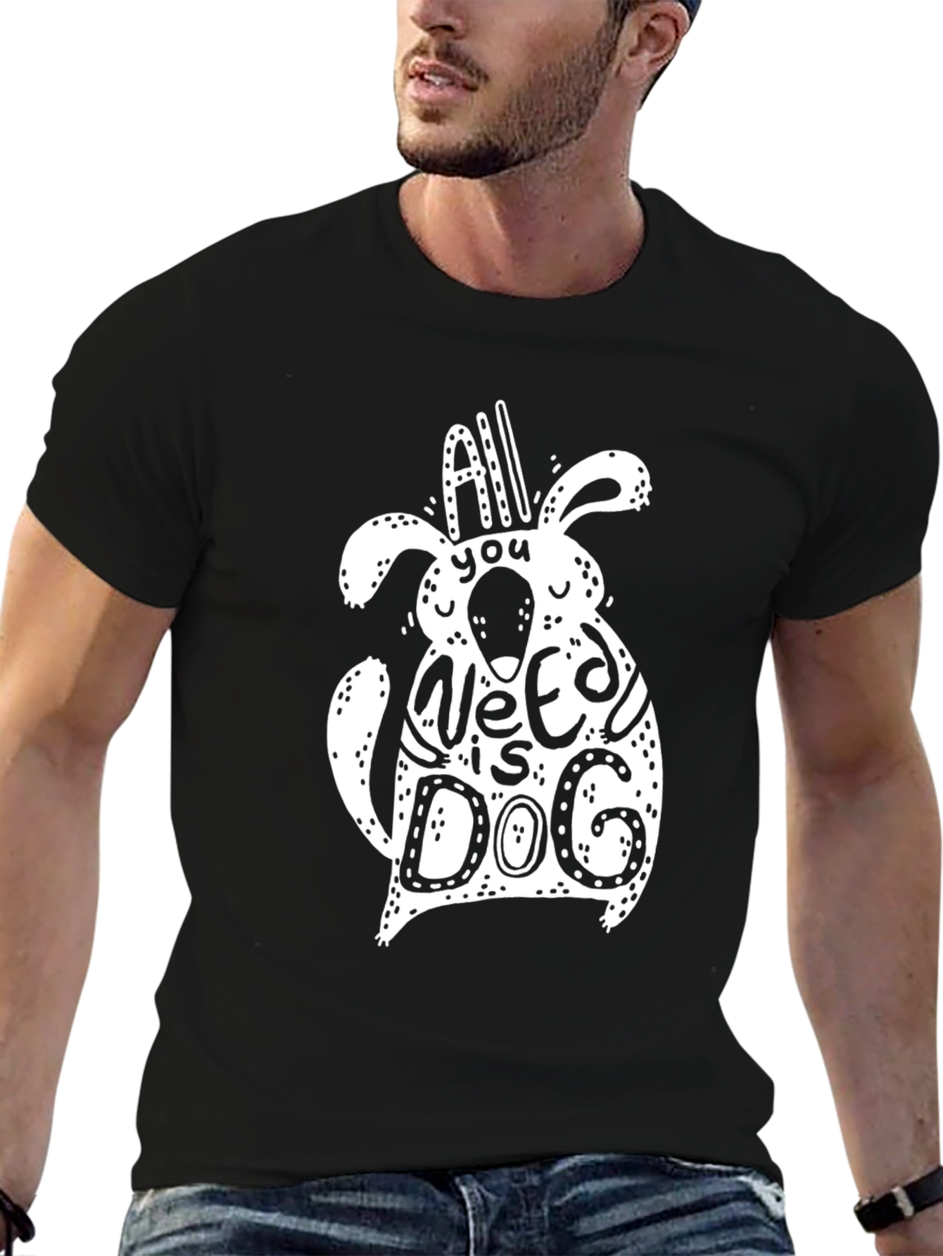 All You Need is Dog Black Graphic Tee