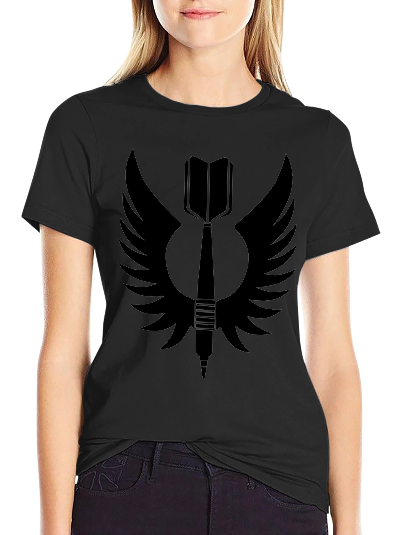 Winged Dart Graphic Tee - Stylish Mens Black T-Shirt