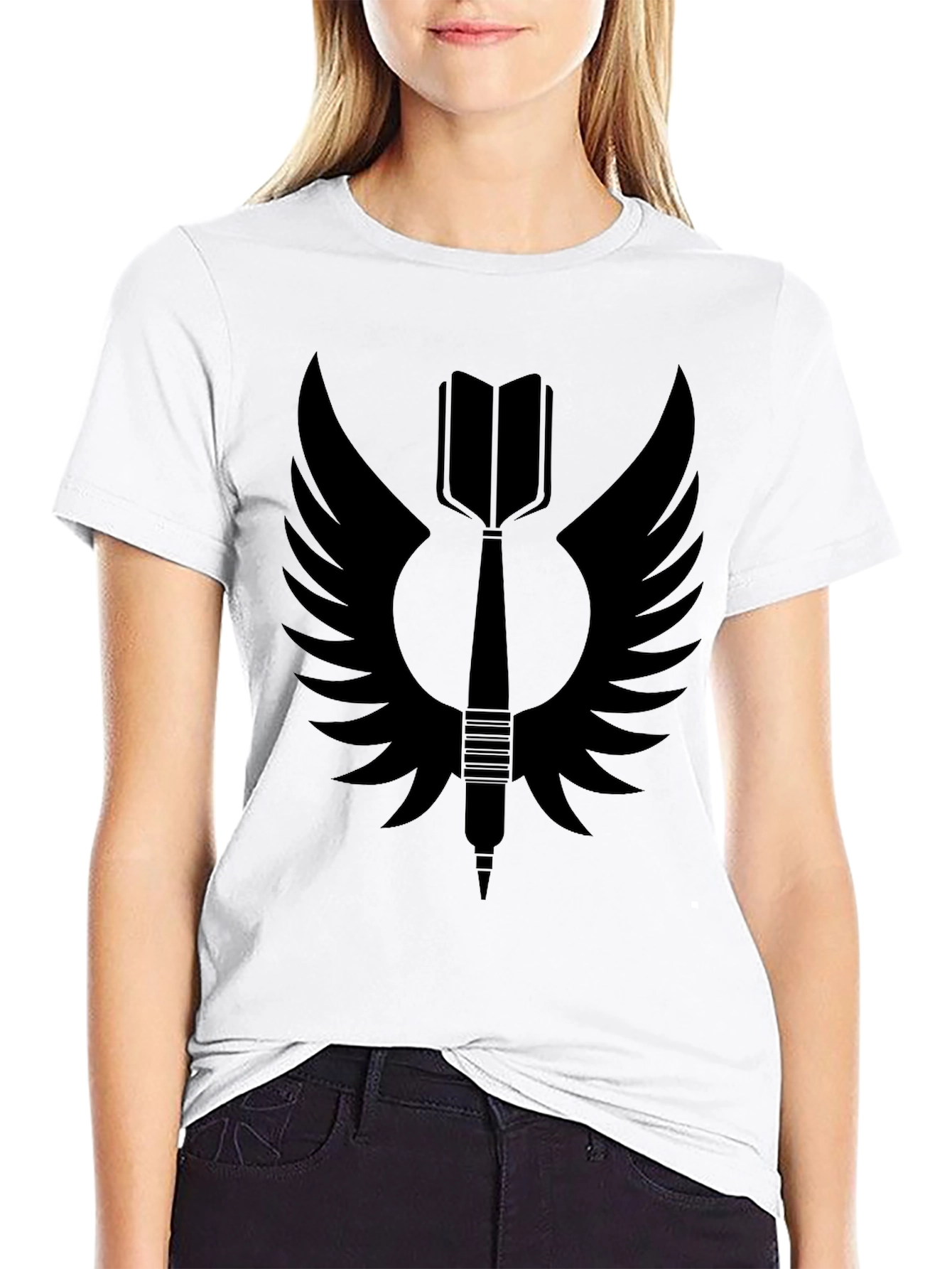 Winged Dart Graphic Tee - Stylish Mens Black T-Shirt