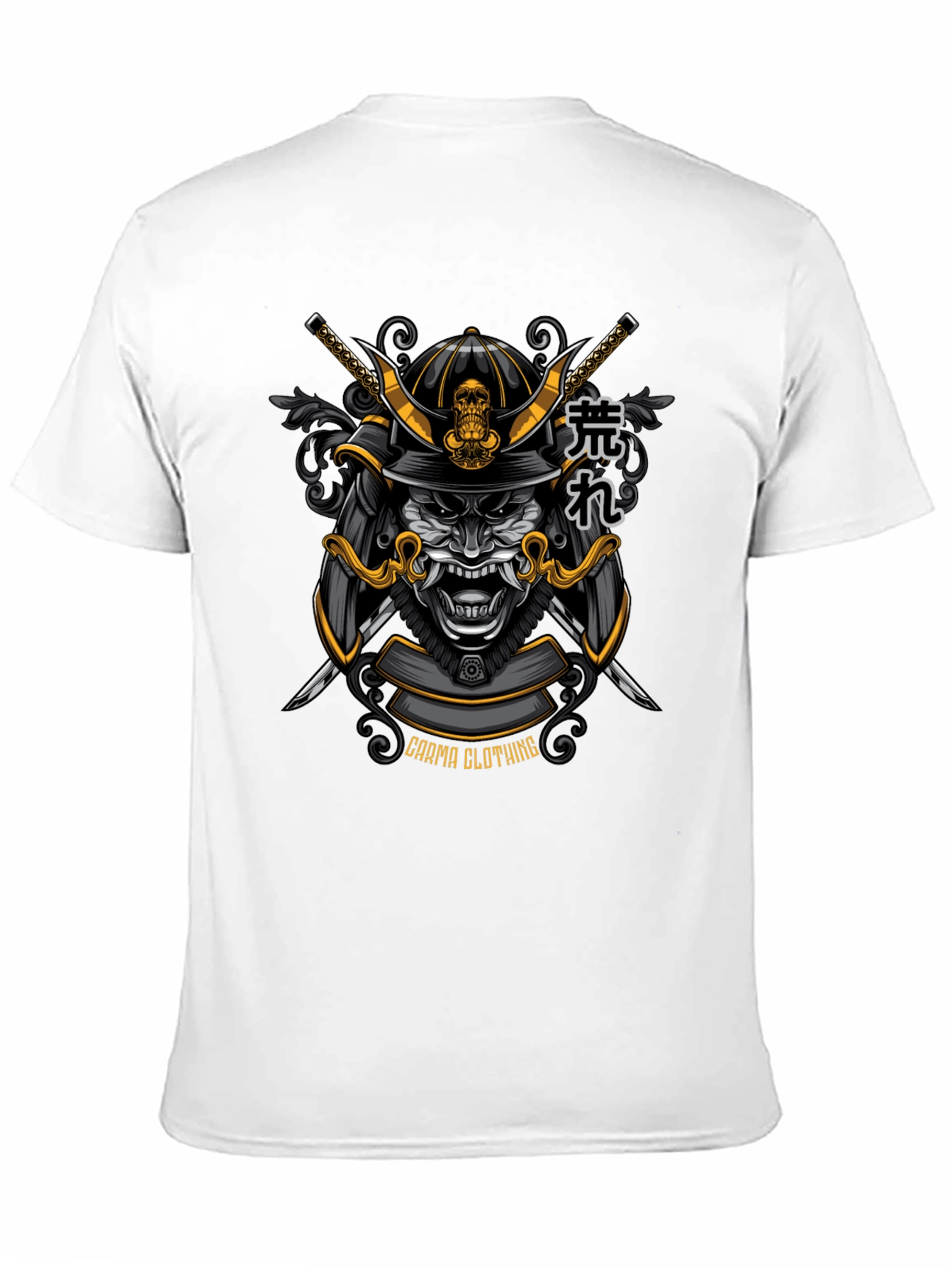 Samurai Warrior Graphic Tee - Black Cotton T-Shirt