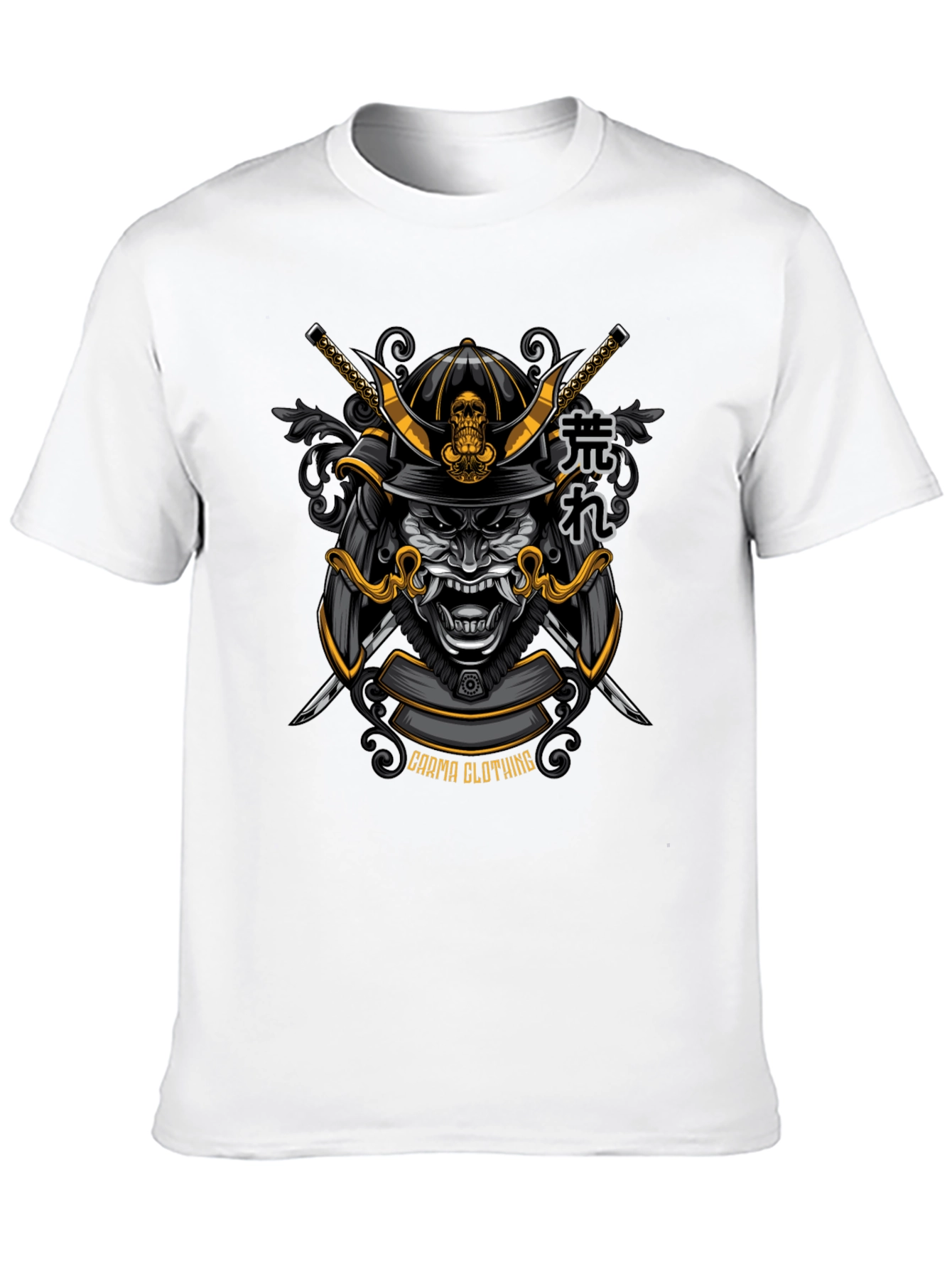 Samurai Warrior Graphic Tee - Black Cotton T-Shirt
