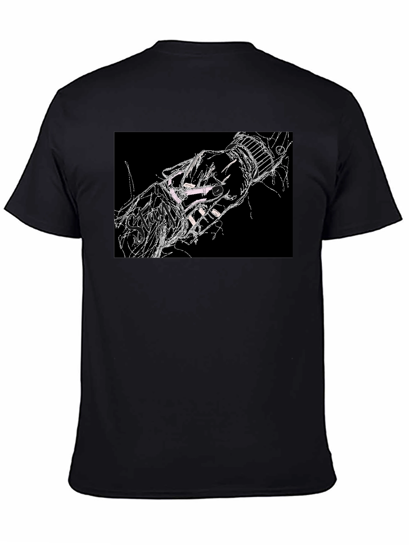 Abstract Hand Graphic Black T-Shirt