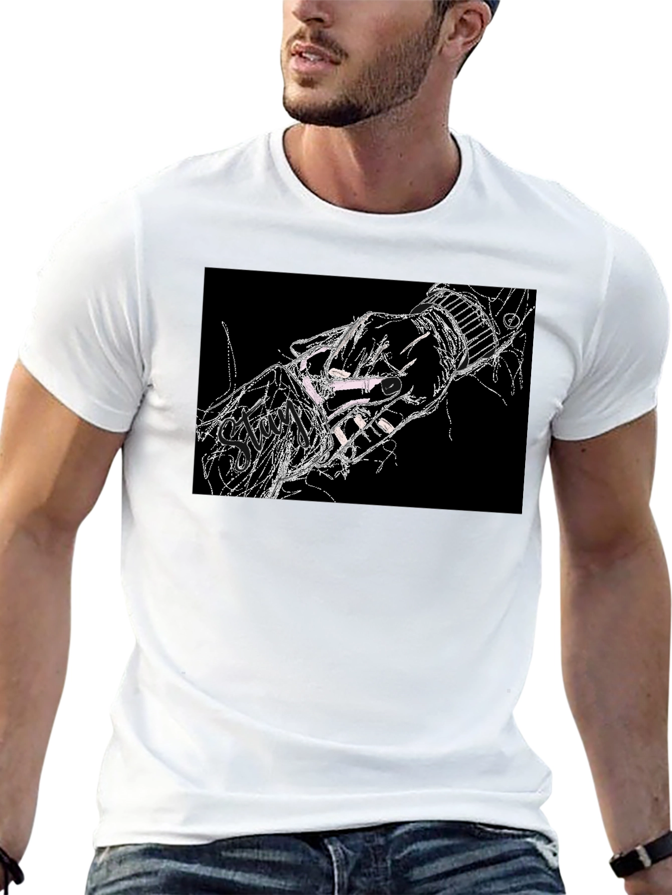 Abstract Hand Graphic Black T-Shirt