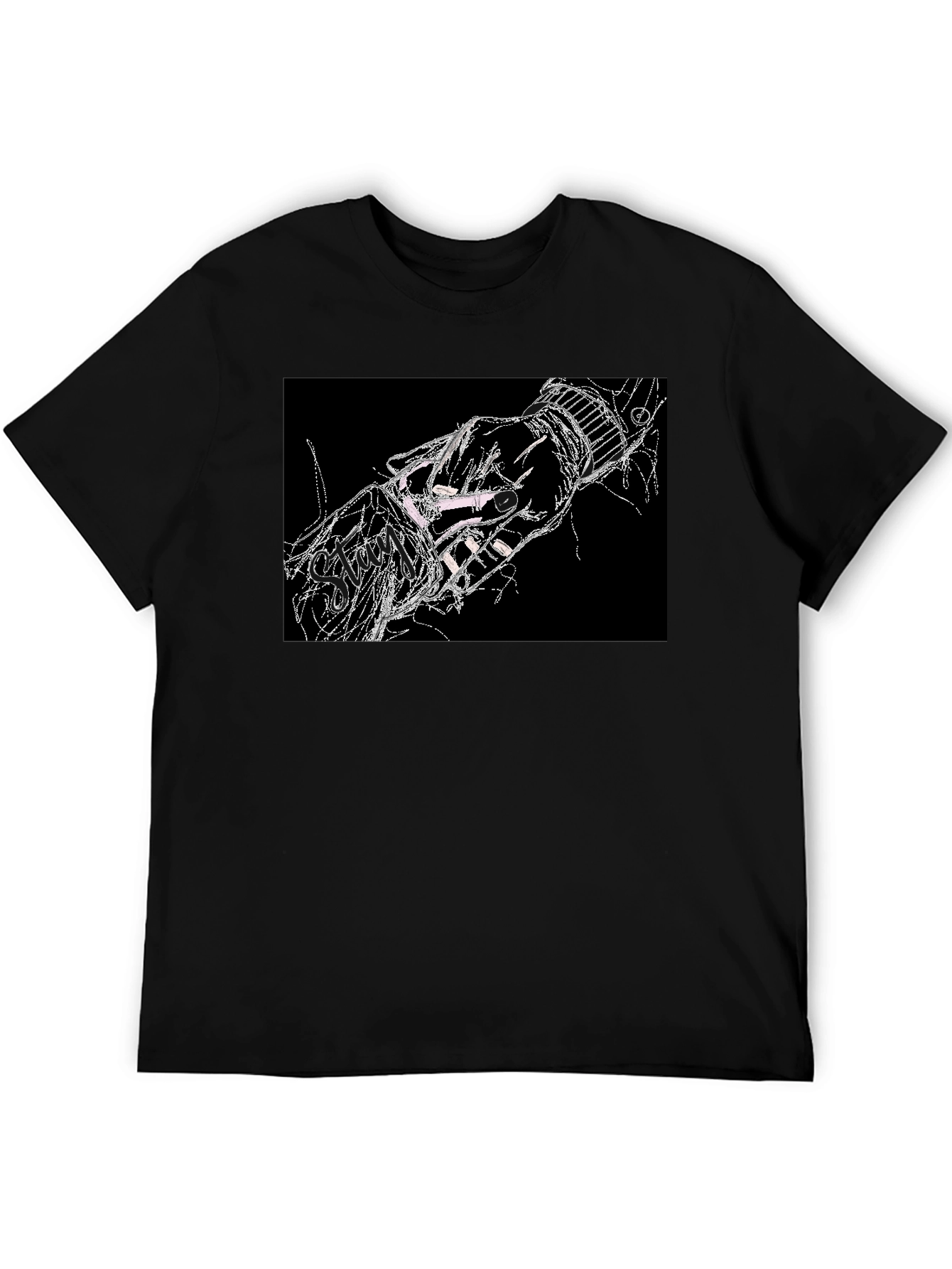 Abstract Hand Graphic Black T-Shirt