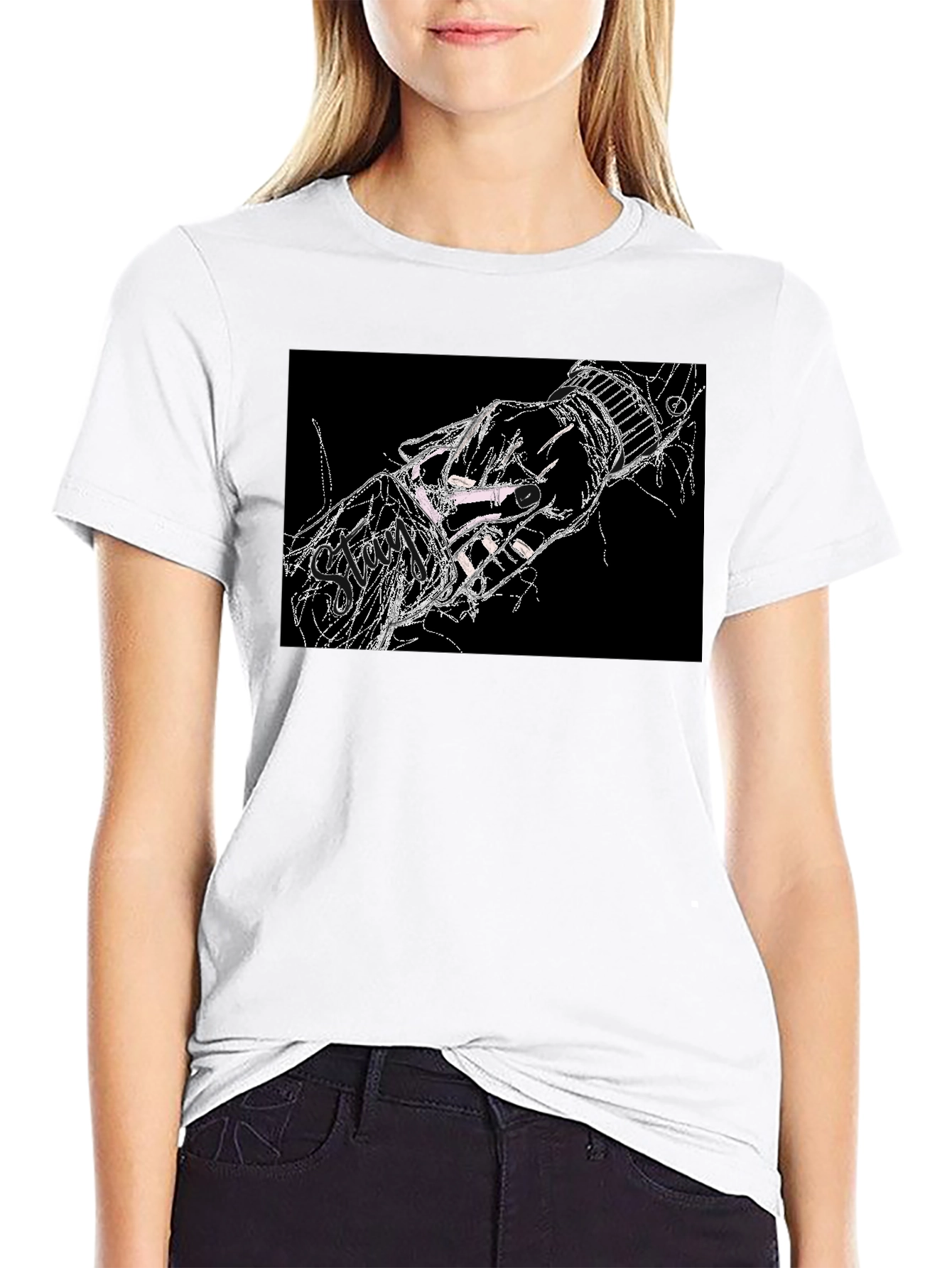 Abstract Hand Graphic Black T-Shirt