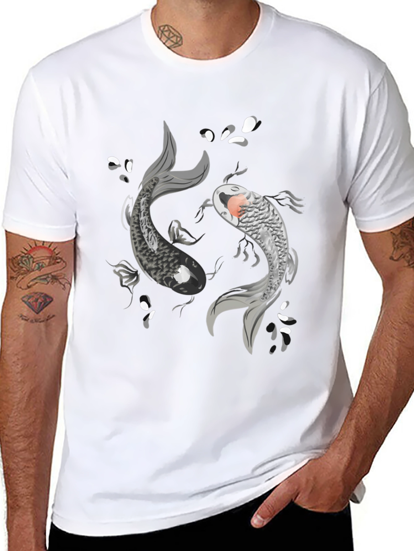 Yin Yang Koi Fish Graphic T-Shirt