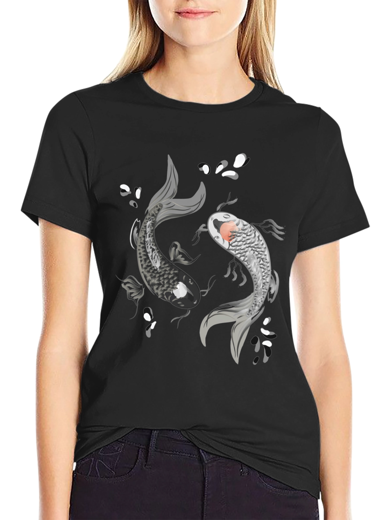 Yin Yang Koi Fish Graphic T-Shirt