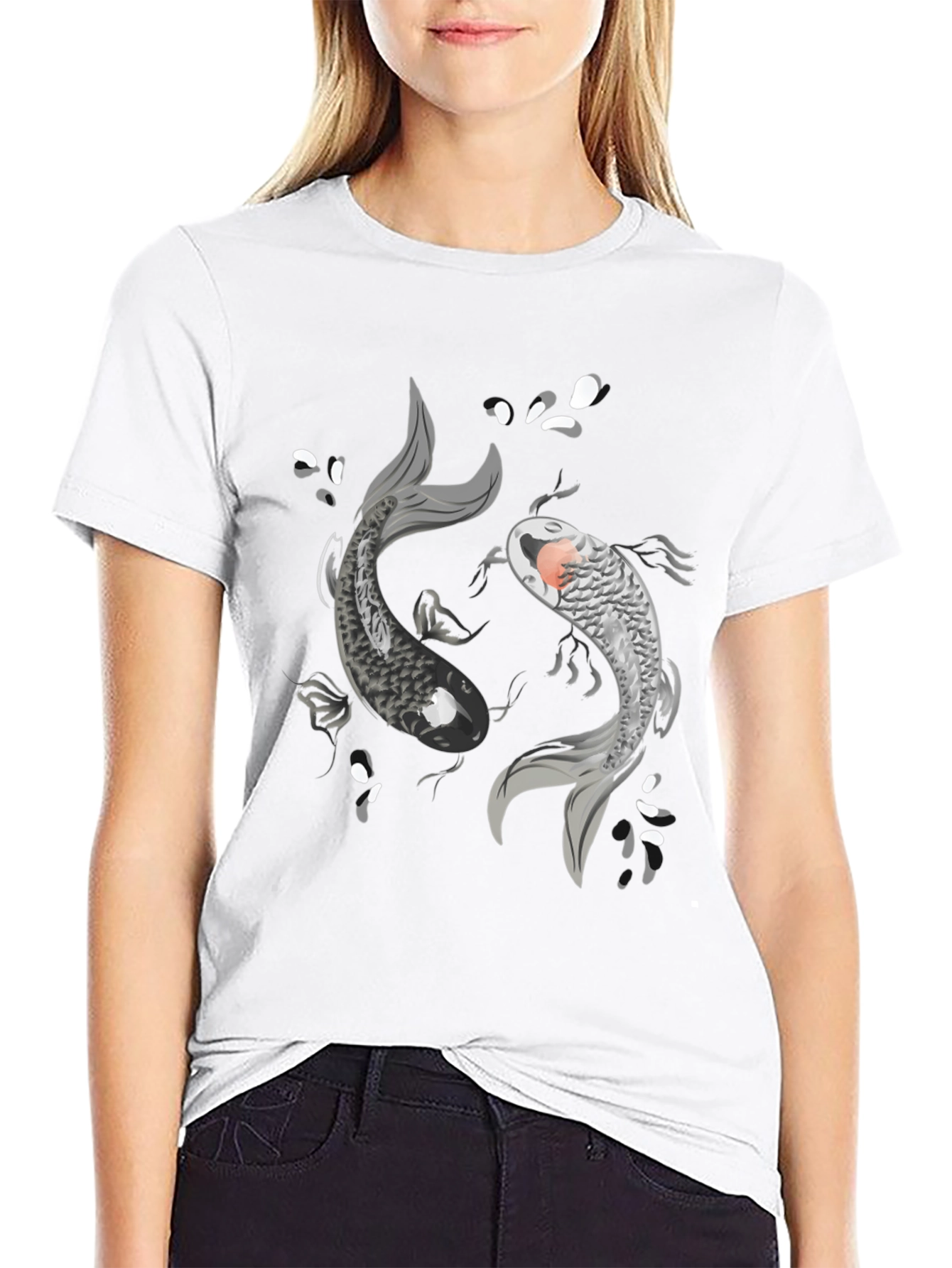 Yin Yang Koi Fish Graphic T-Shirt