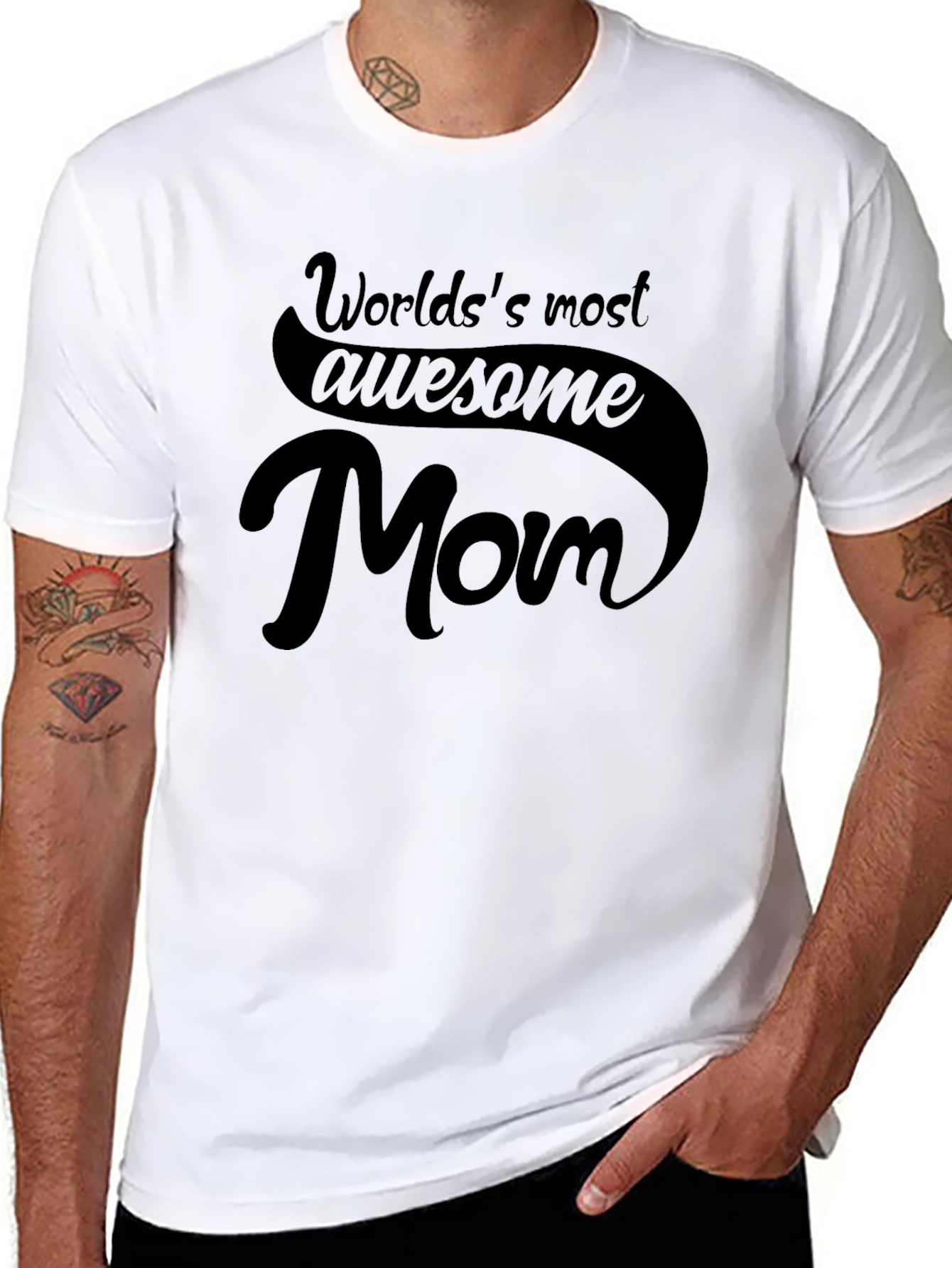 Worlds Most Awesome Mom T-Shirt - Black