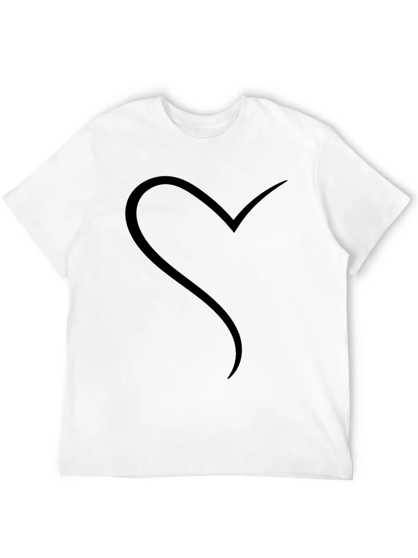 White Half Heart Casual Graphic T-Shirt – Simple And Comfortable Daily Wear