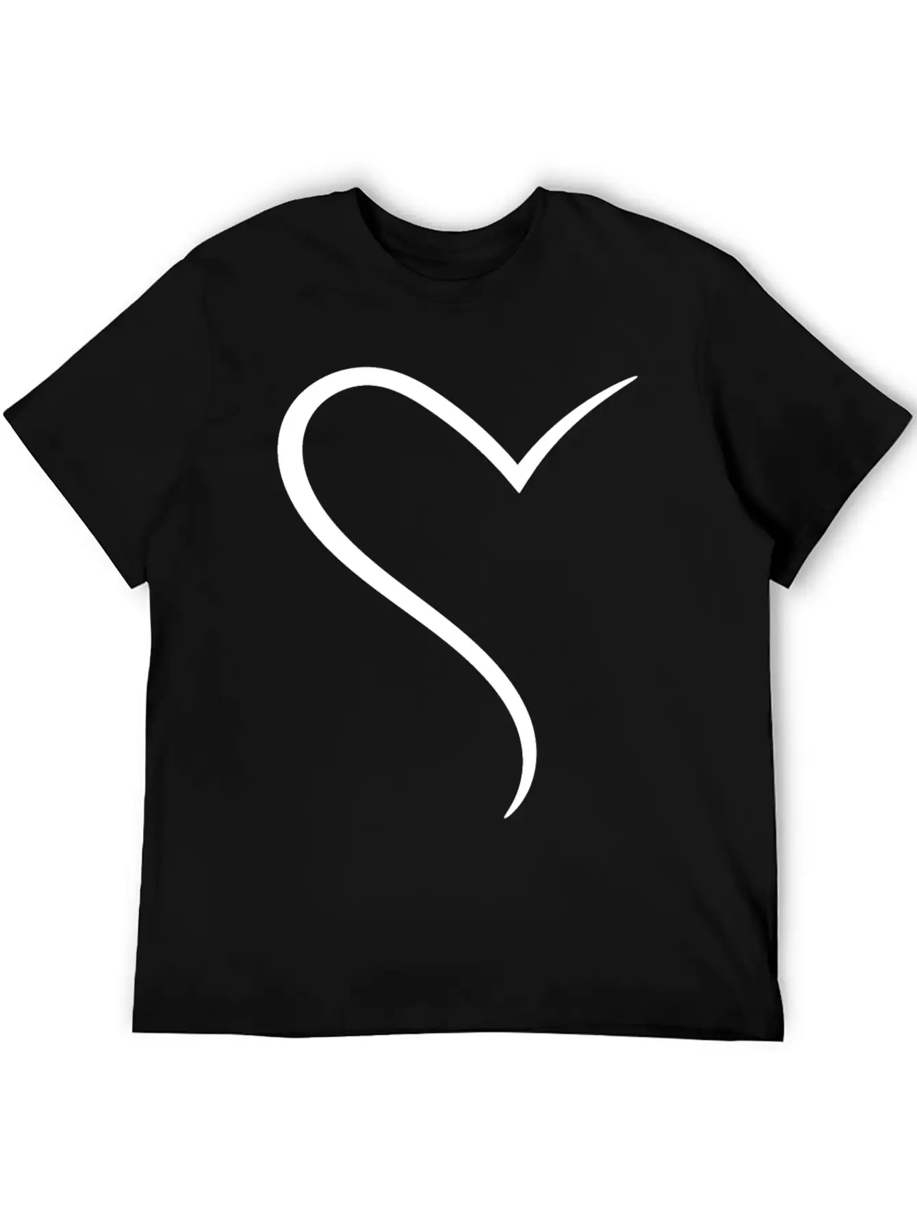 White Half Heart Casual Graphic T-Shirt – Simple And Comfortable Daily Wear