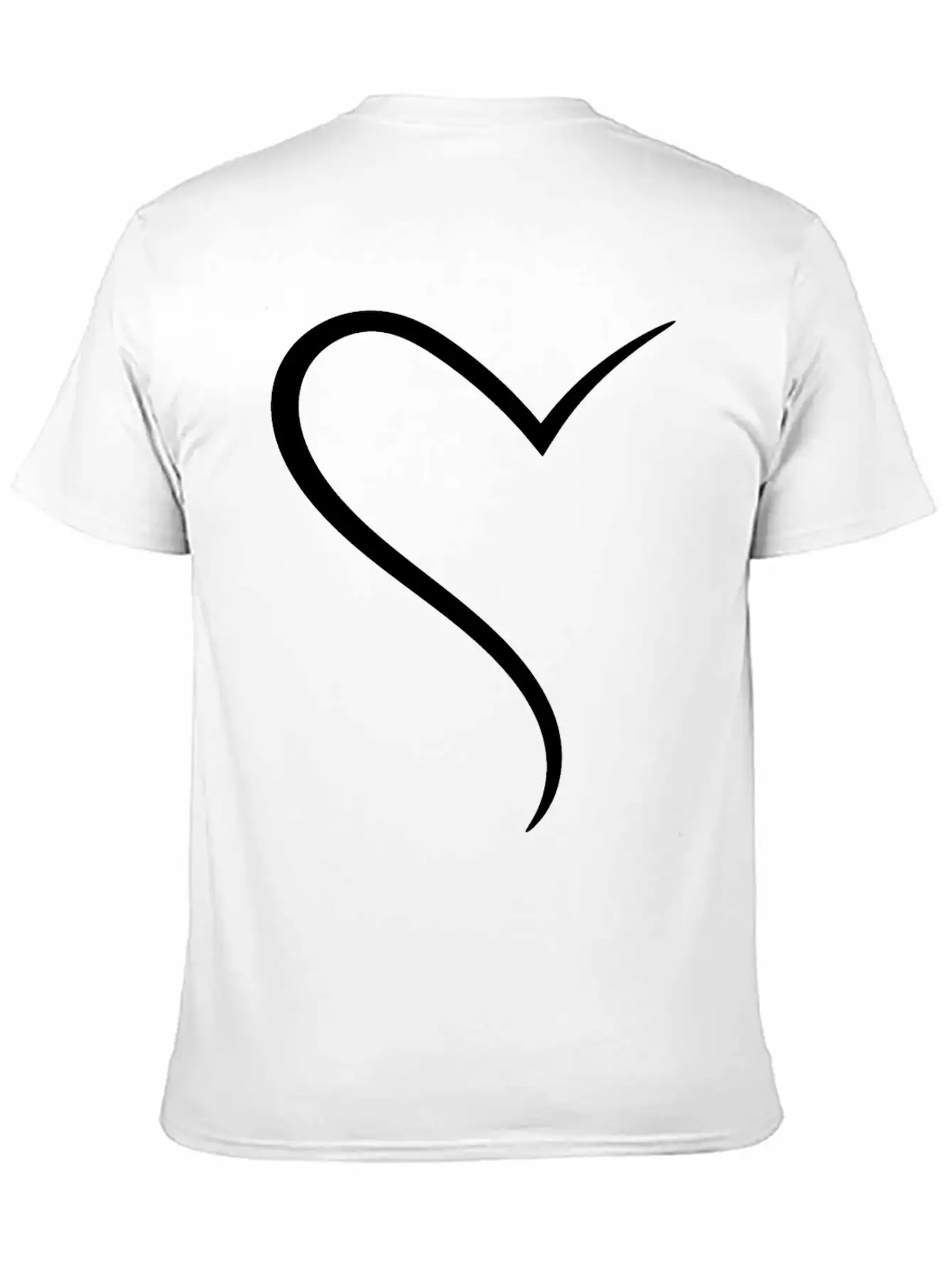 White Half Heart Casual Graphic T-Shirt – Simple And Comfortable Daily Wear