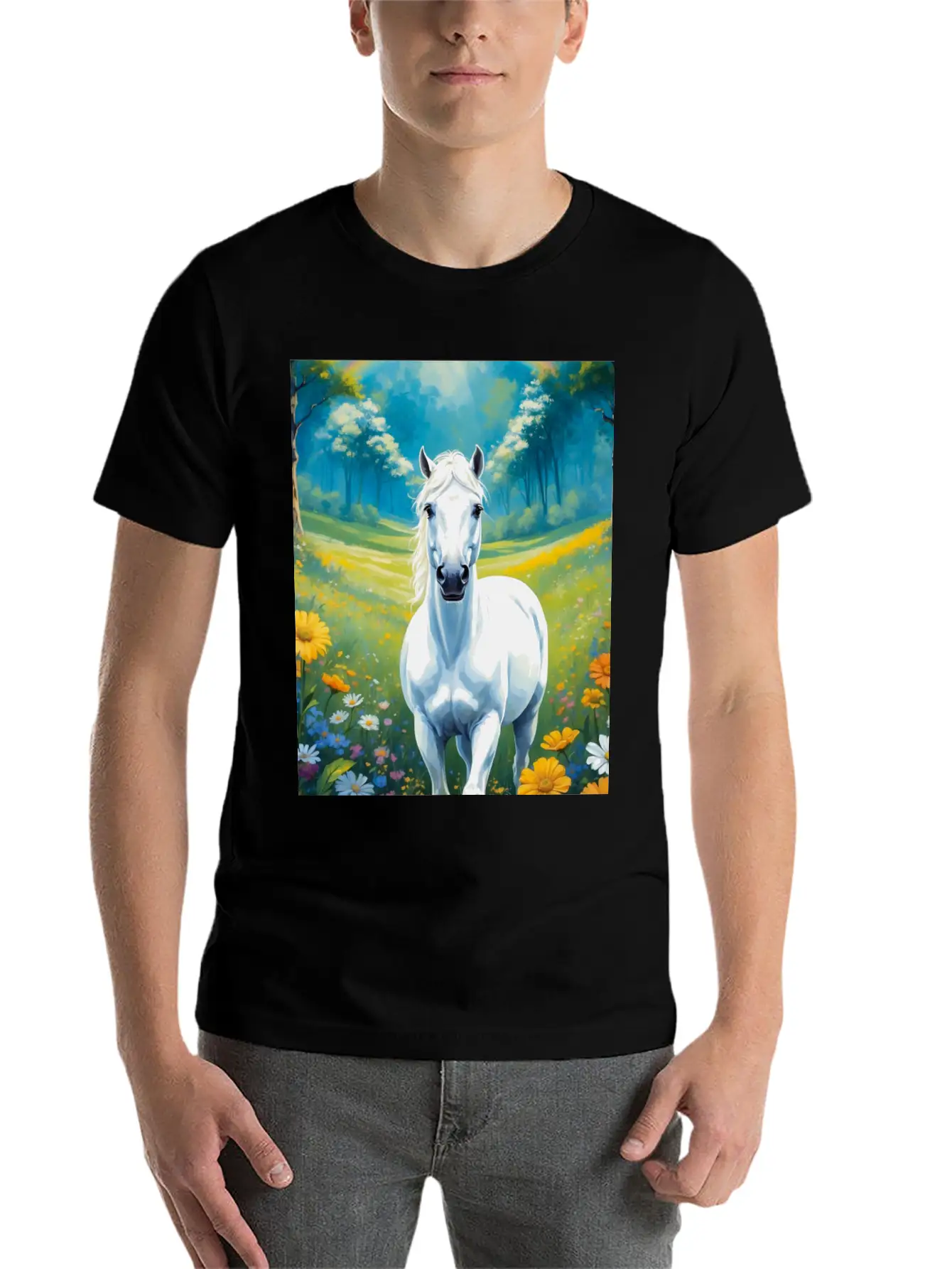 White Horse Timeless Short Sleeve Tee – Comfy And Minimalist Design