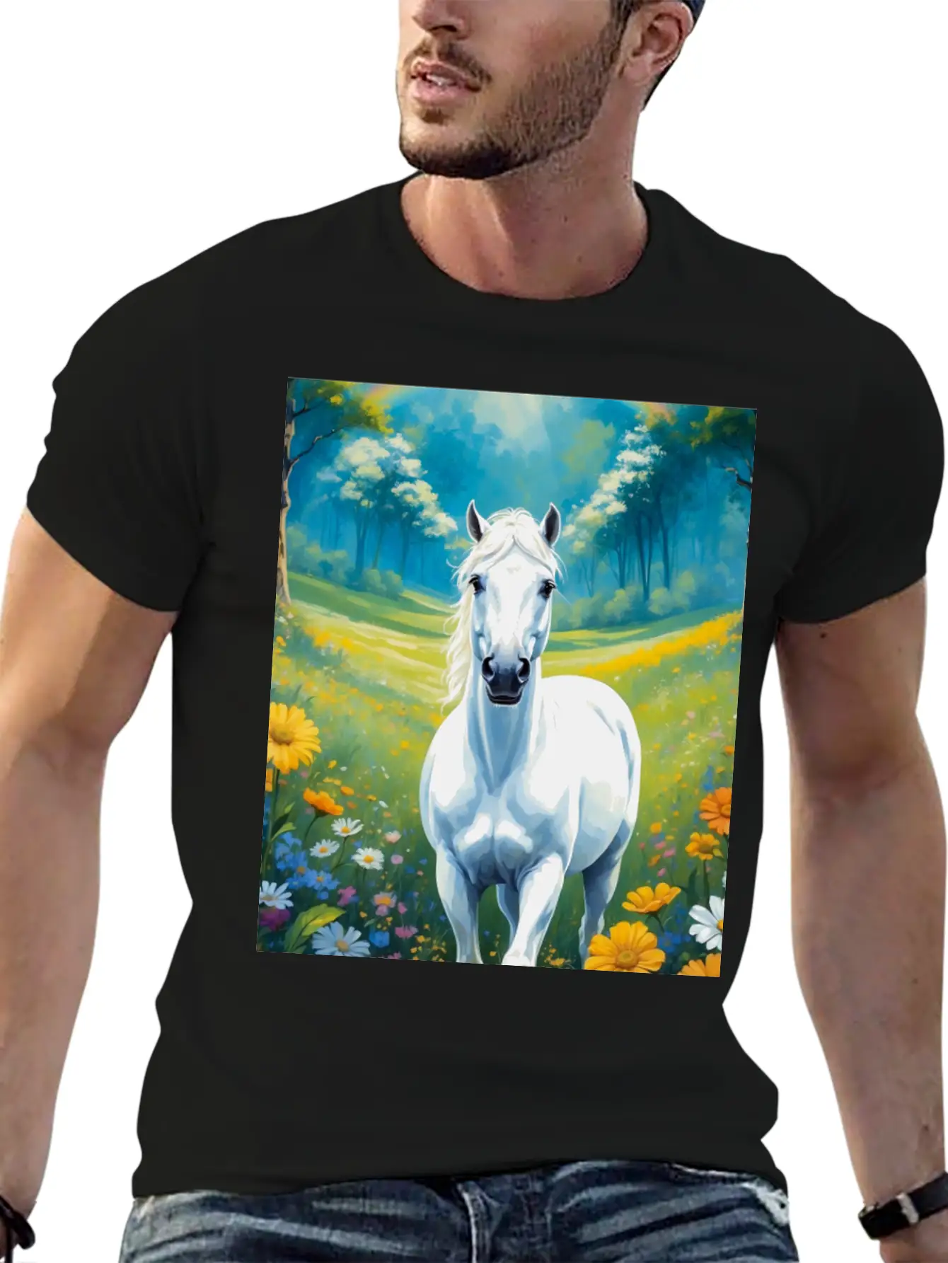 White Horse Timeless Short Sleeve Tee – Comfy And Minimalist Design
