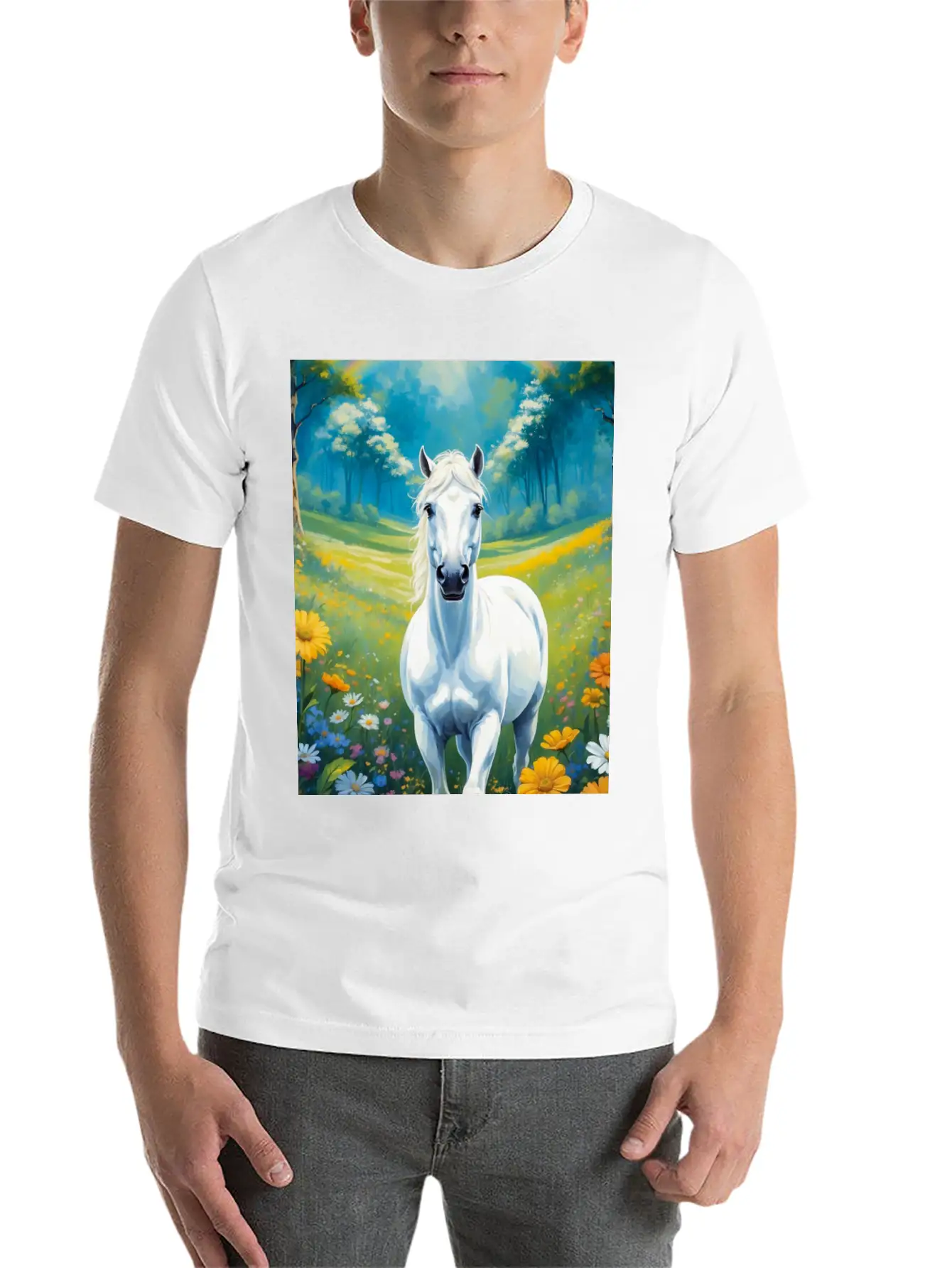 White Horse Timeless Short Sleeve Tee – Comfy And Minimalist Design