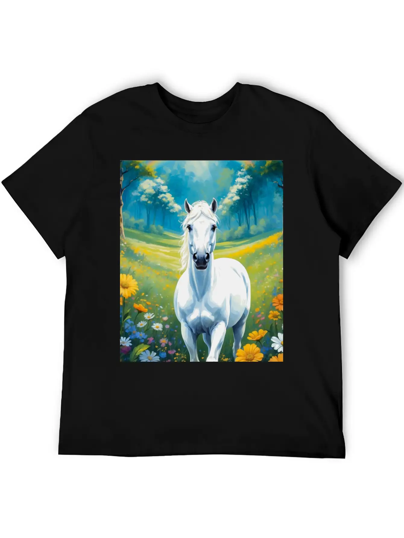 White Horse Timeless Short Sleeve Tee – Comfy And Minimalist Design