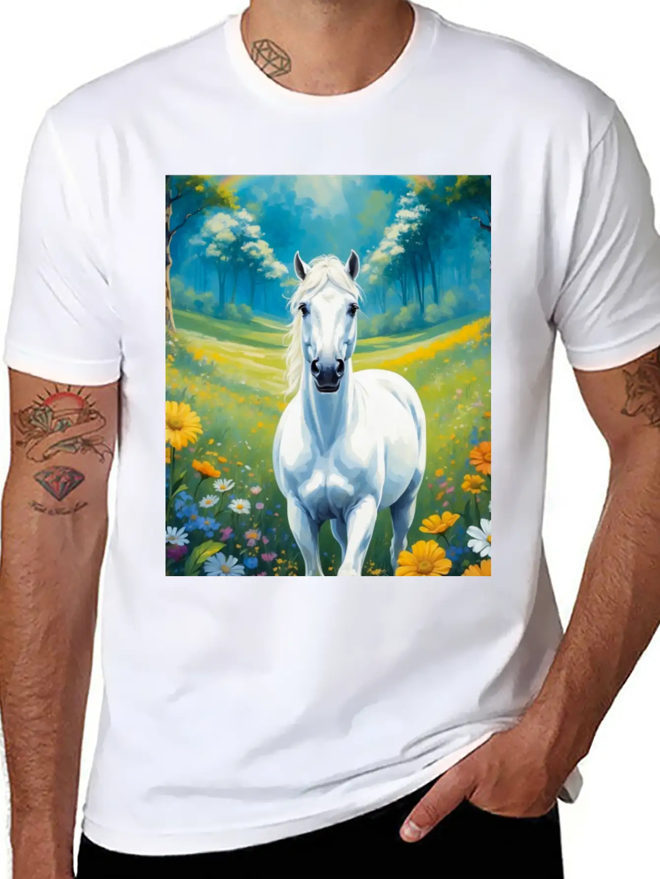 White Horse Timeless Short Sleeve Tee – Comfy And Minimalist Design