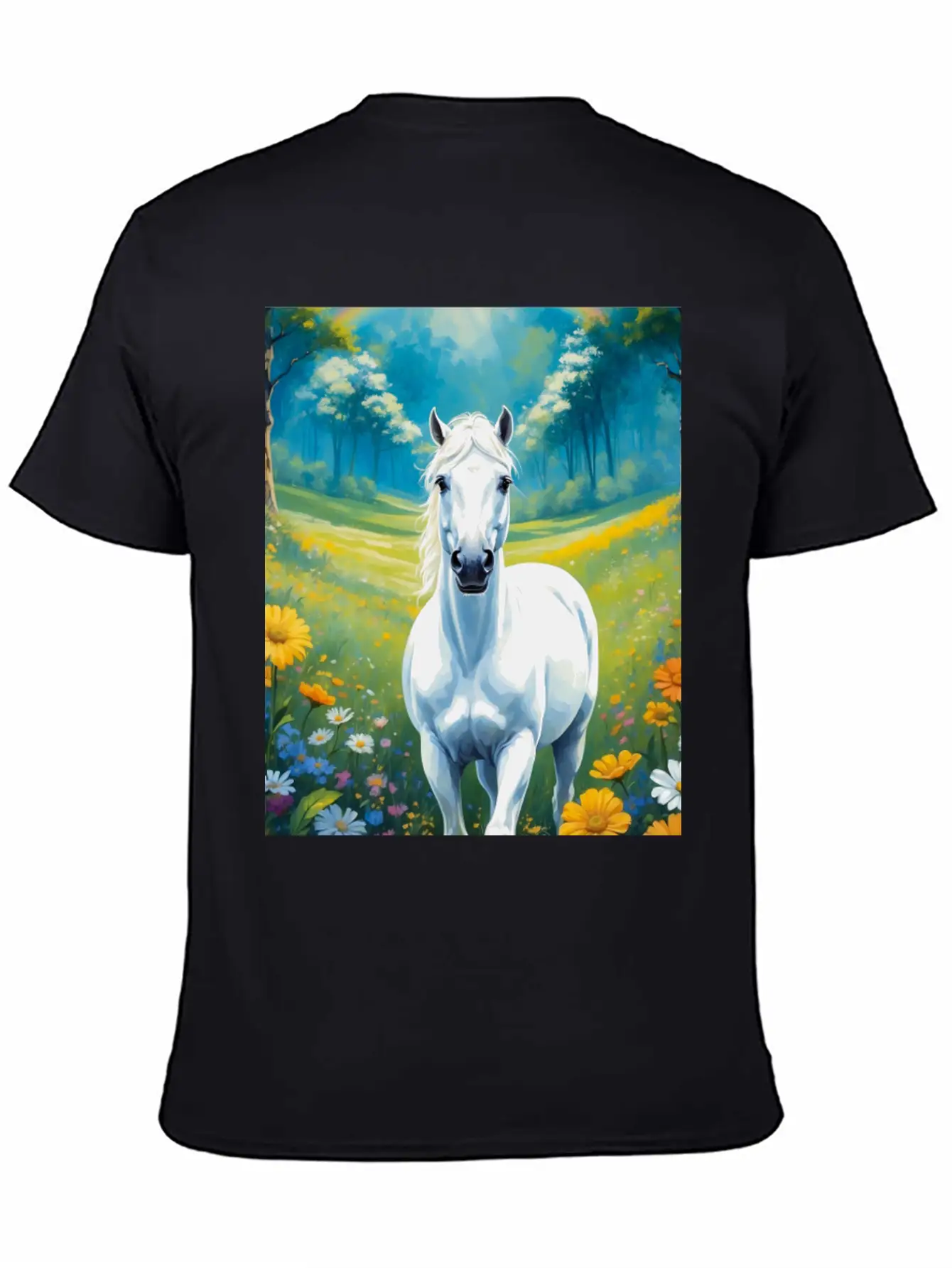 White Horse Timeless Short Sleeve Tee – Comfy And Minimalist Design
