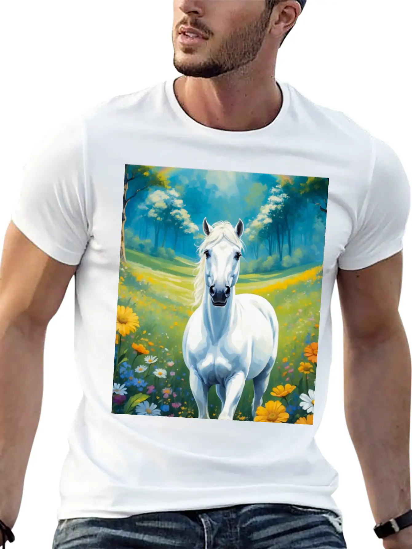 White Horse Timeless Short Sleeve Tee – Comfy And Minimalist Design