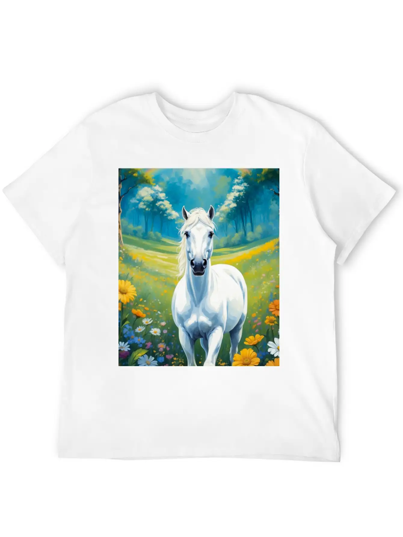 White Horse Timeless Short Sleeve Tee – Comfy And Minimalist Design