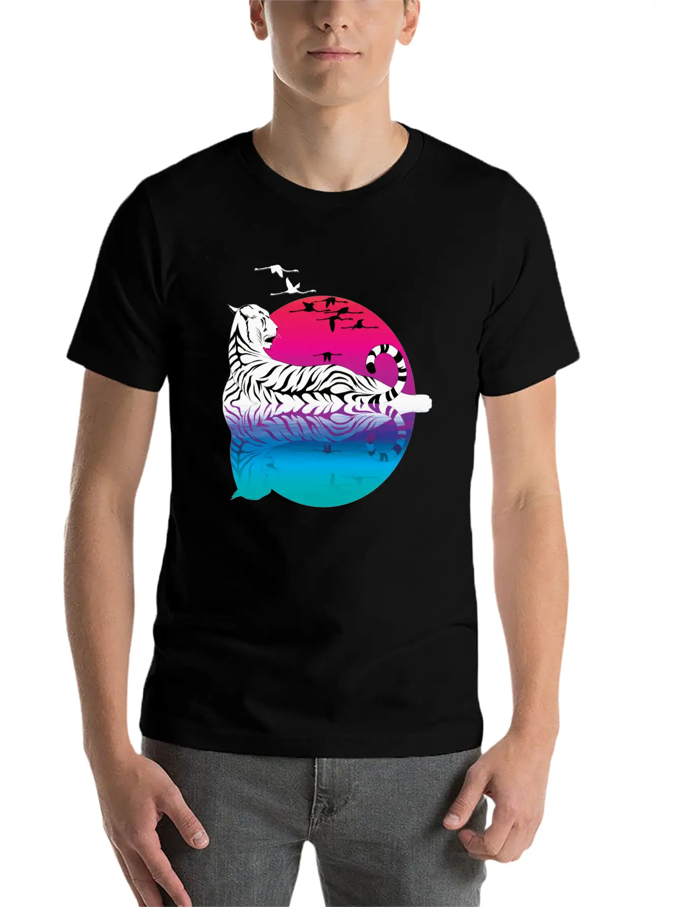 White Tiger Casual Graphic T-Shirt – Simple And Comfortable Daily Wear