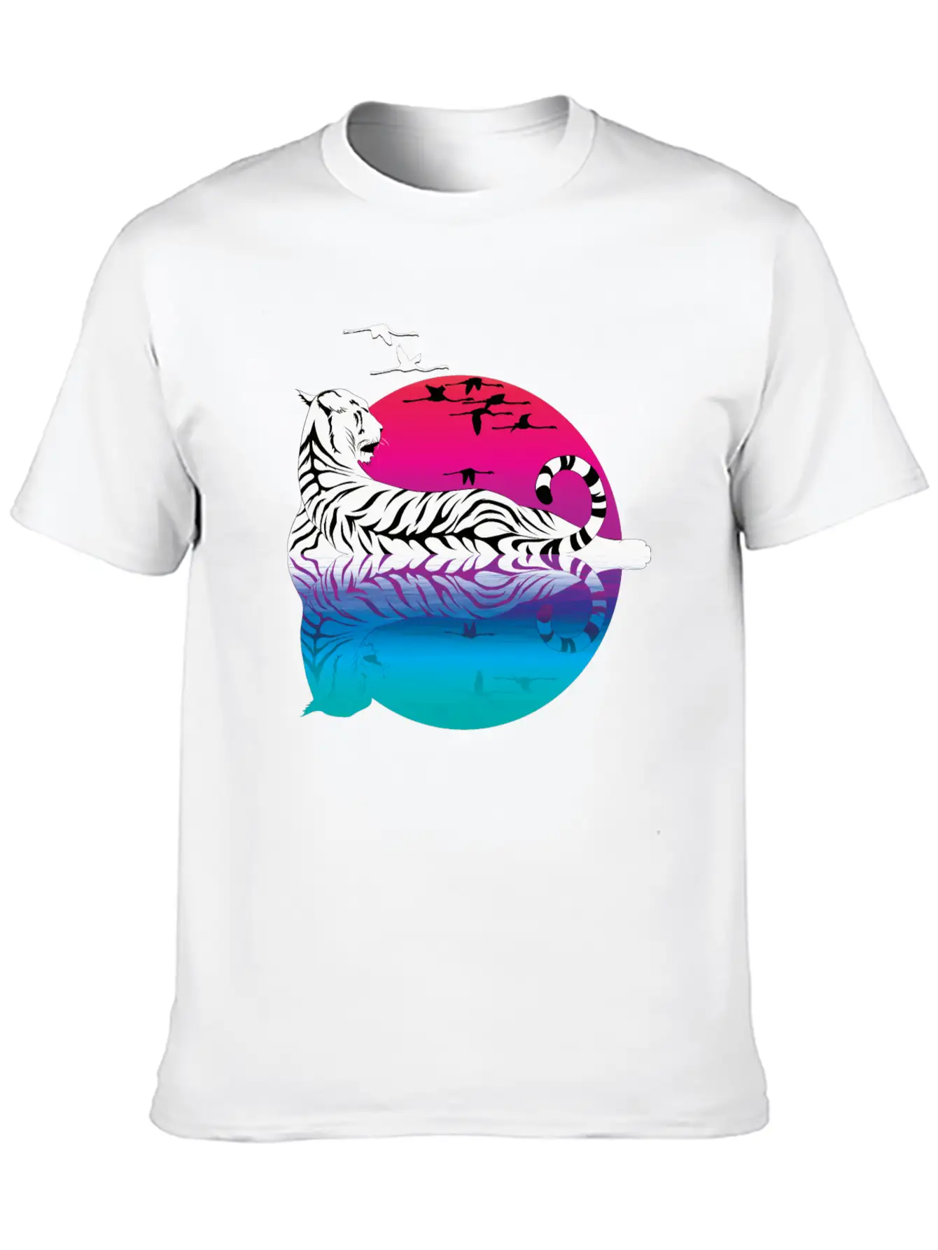 White Tiger Casual Graphic T-Shirt – Simple And Comfortable Daily Wear