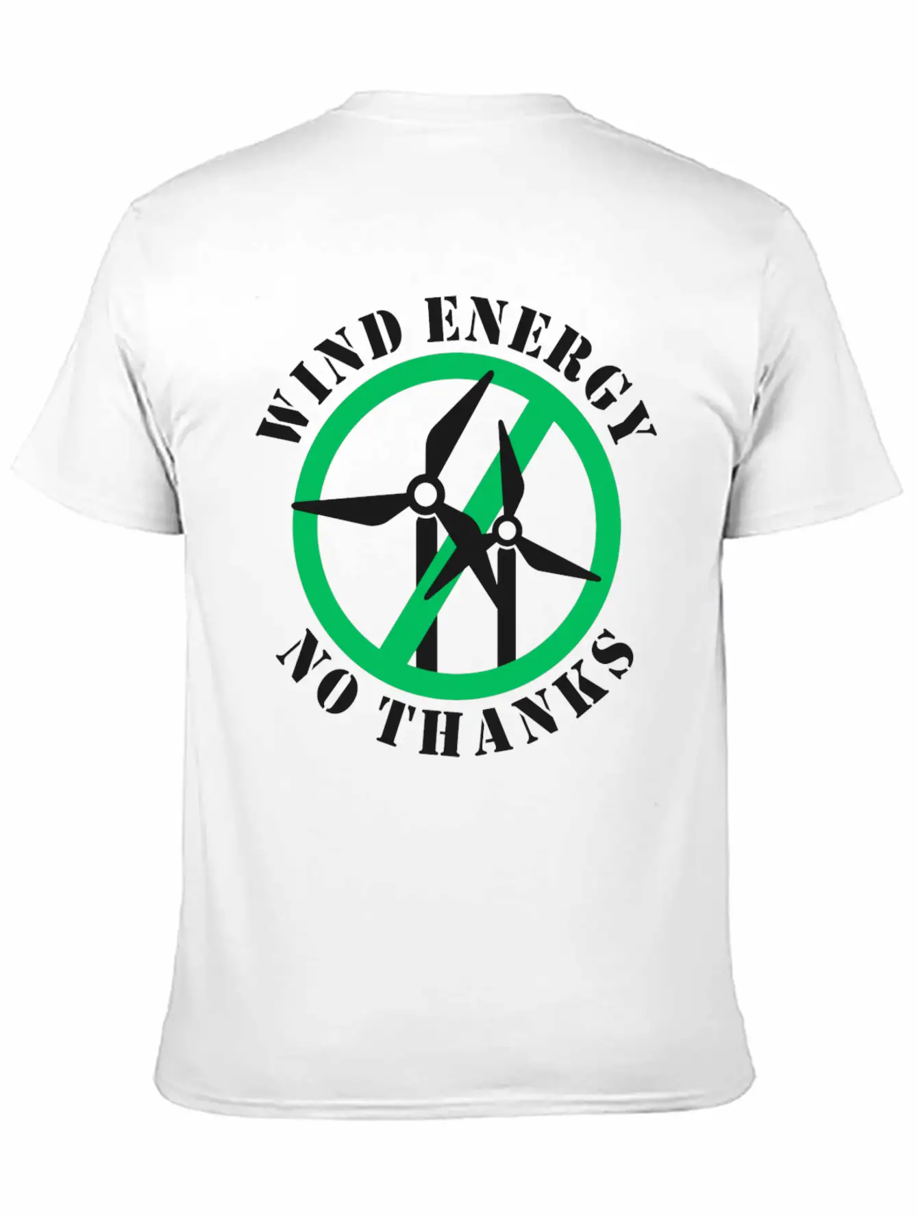 Wind Energy No Thanks Casual Graphic T-Shirt – Simple And Comfortable Daily Wear