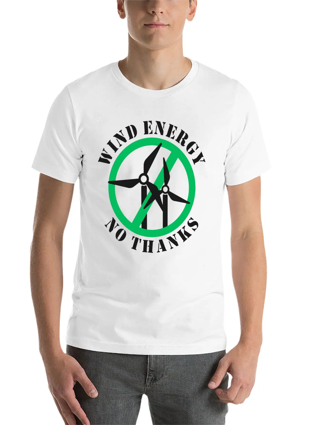 Wind Energy No Thanks Casual Graphic T-Shirt – Simple And Comfortable Daily Wear