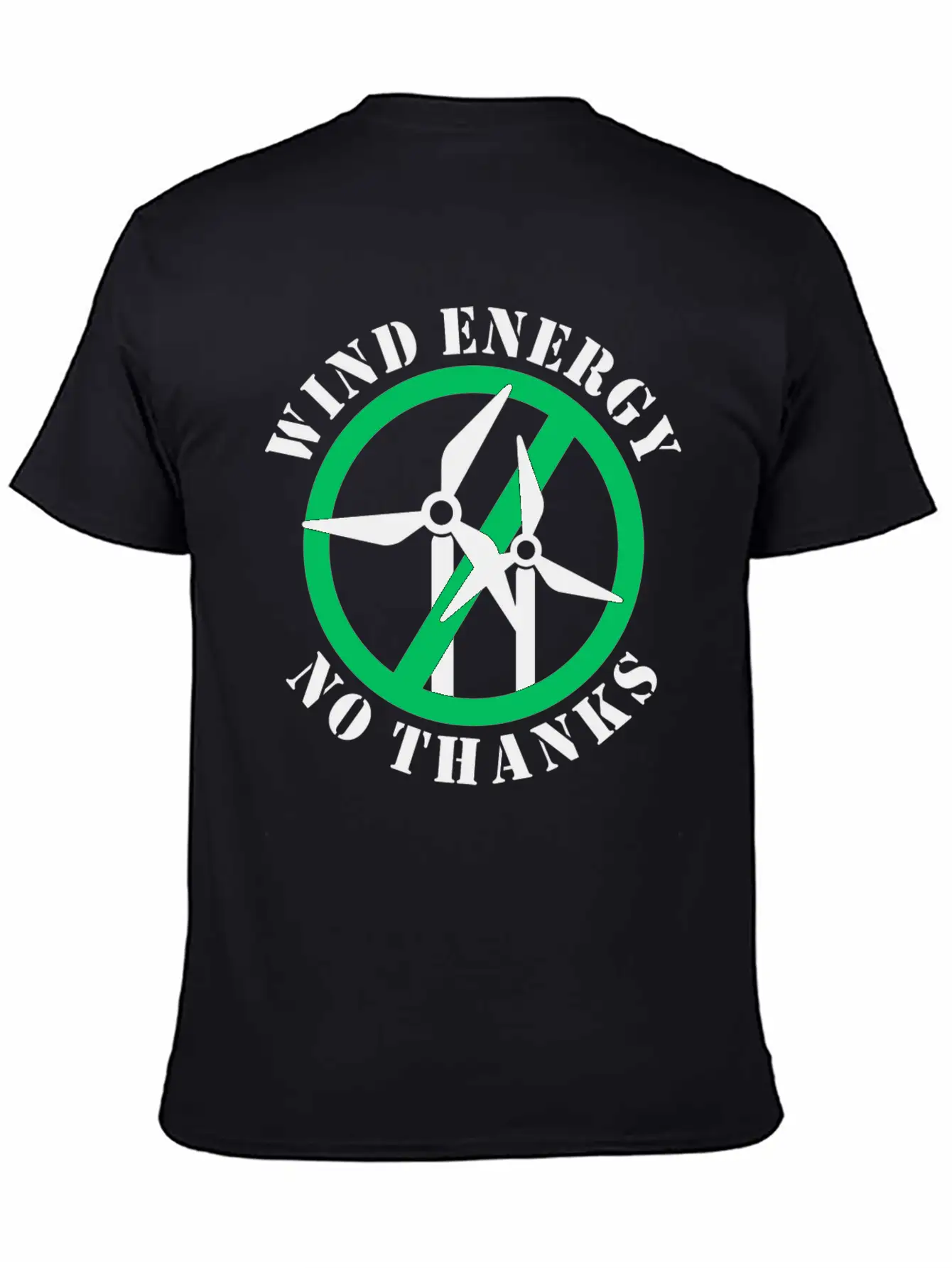 Wind Energy No Thanks Casual Graphic T-Shirt – Simple And Comfortable Daily Wear