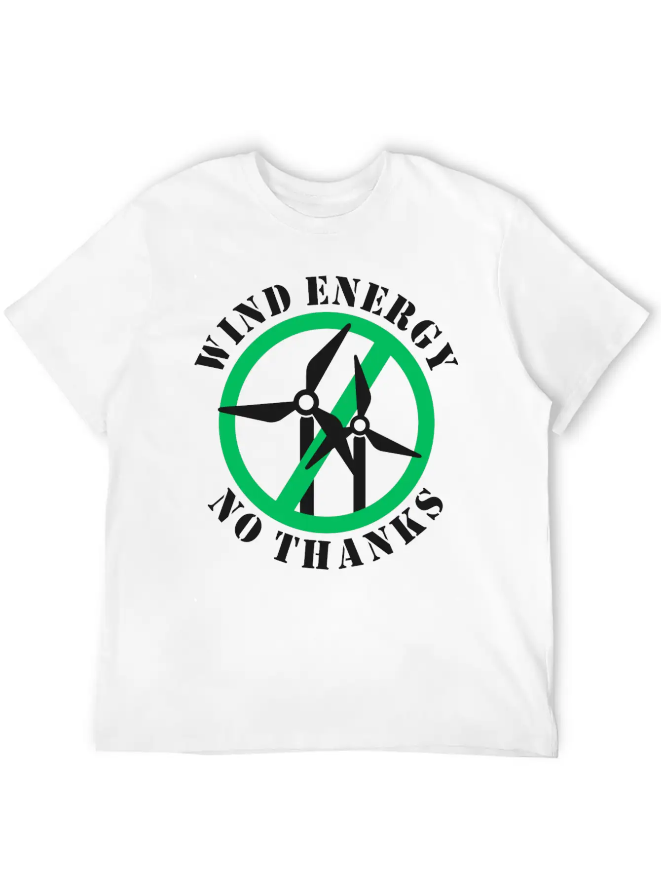 Wind Energy No Thanks Casual Graphic T-Shirt – Simple And Comfortable Daily Wear