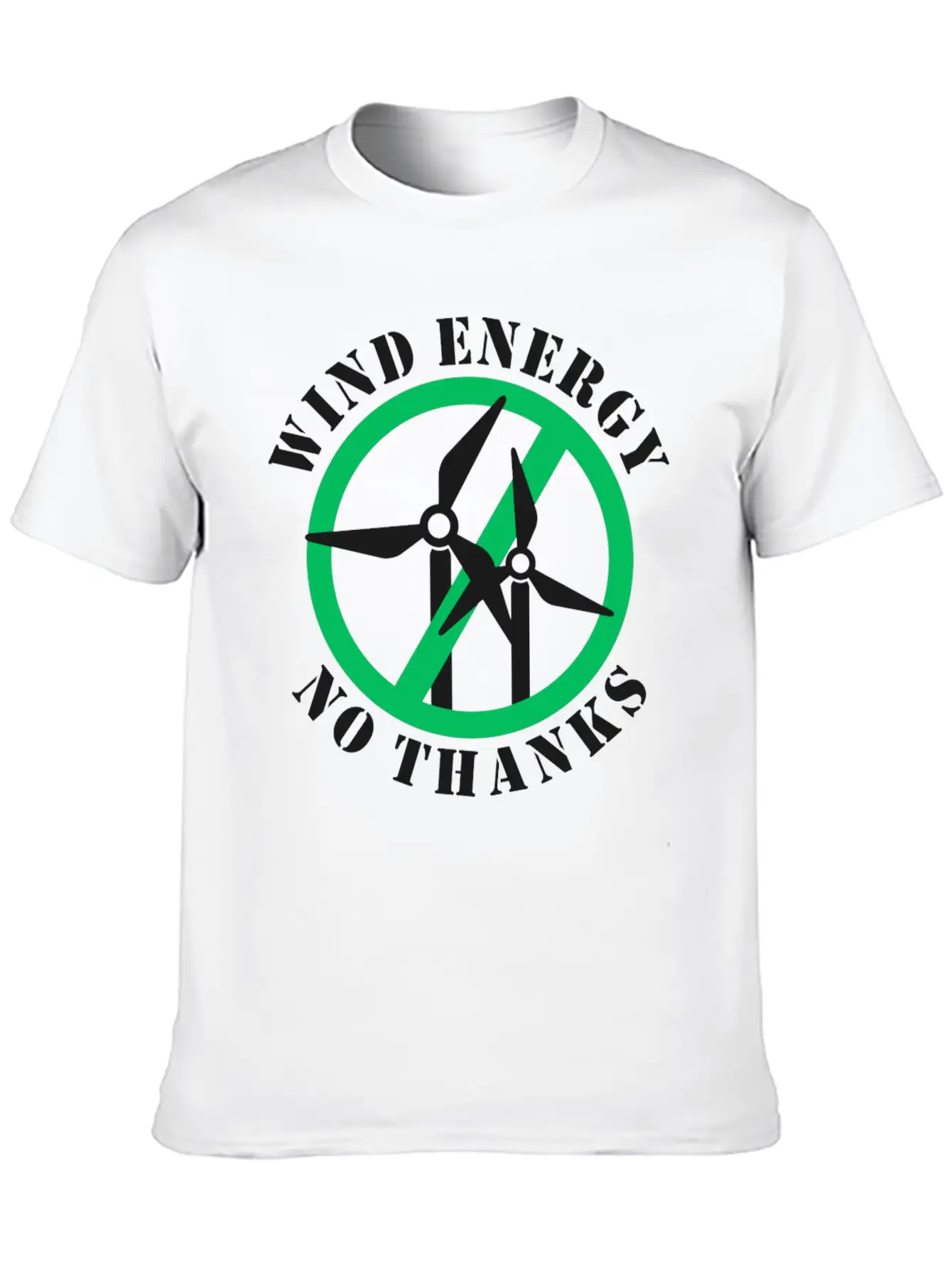 Wind Energy No Thanks Casual Graphic T-Shirt – Simple And Comfortable Daily Wear