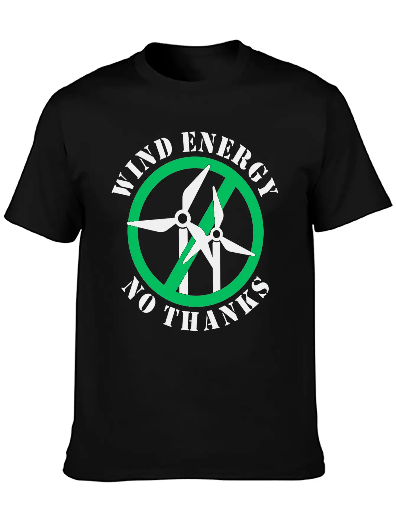 Wind Energy No Thanks Casual Graphic T-Shirt – Simple And Comfortable Daily Wear