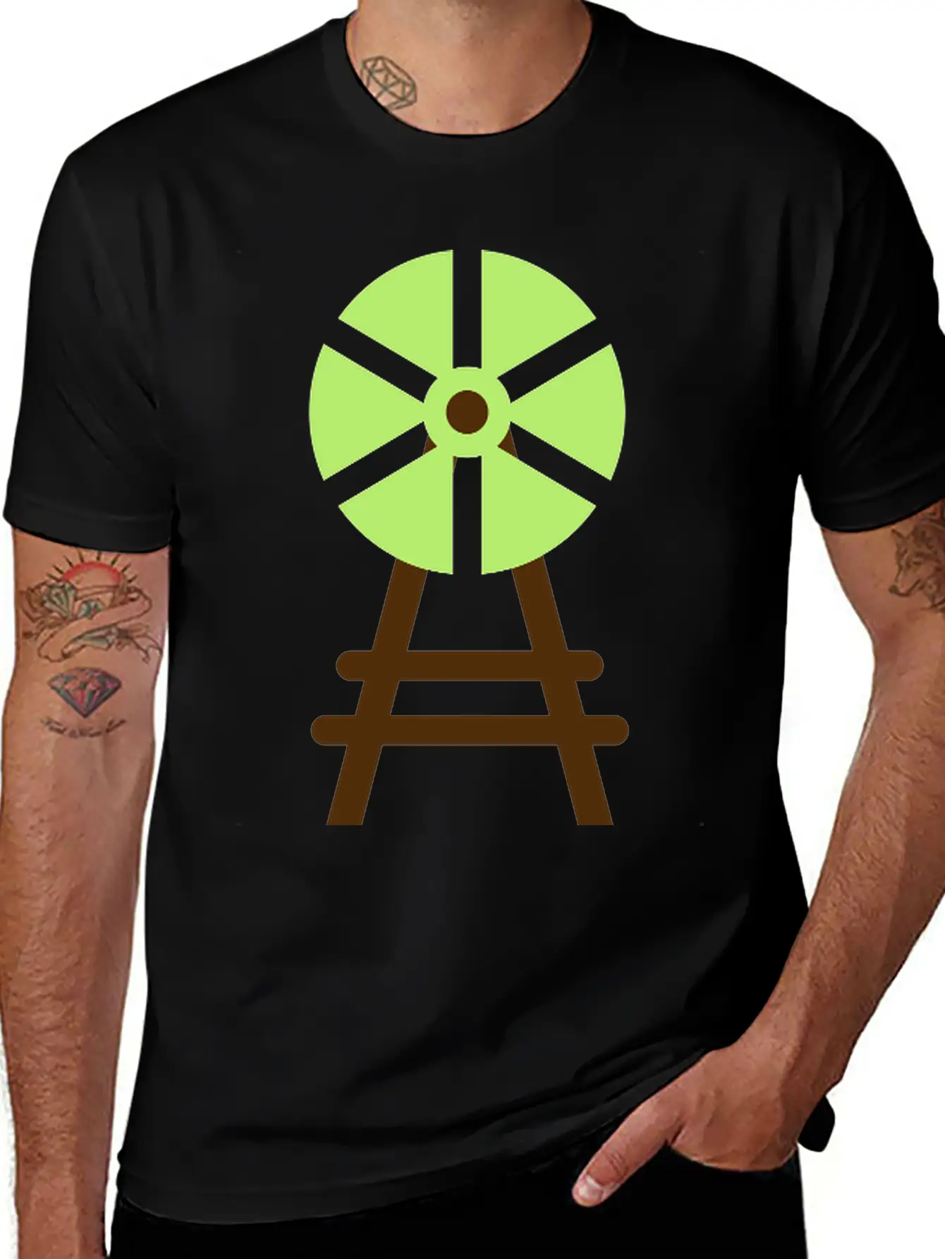 Wind Wheel Casual Graphic T-Shirt – Simple And Comfortable Daily Wear