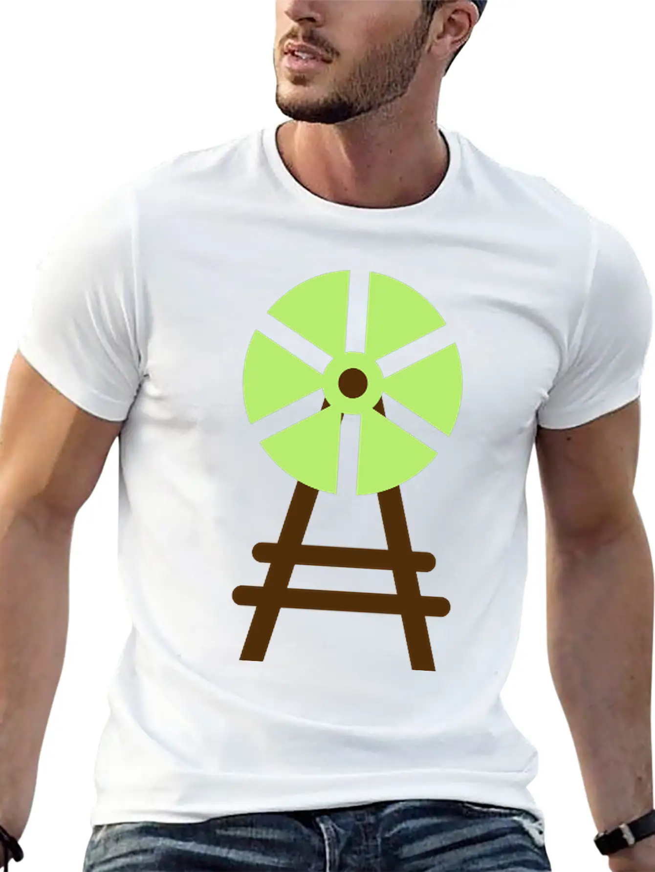 Wind Wheel Casual Graphic T-Shirt – Simple And Comfortable Daily Wear