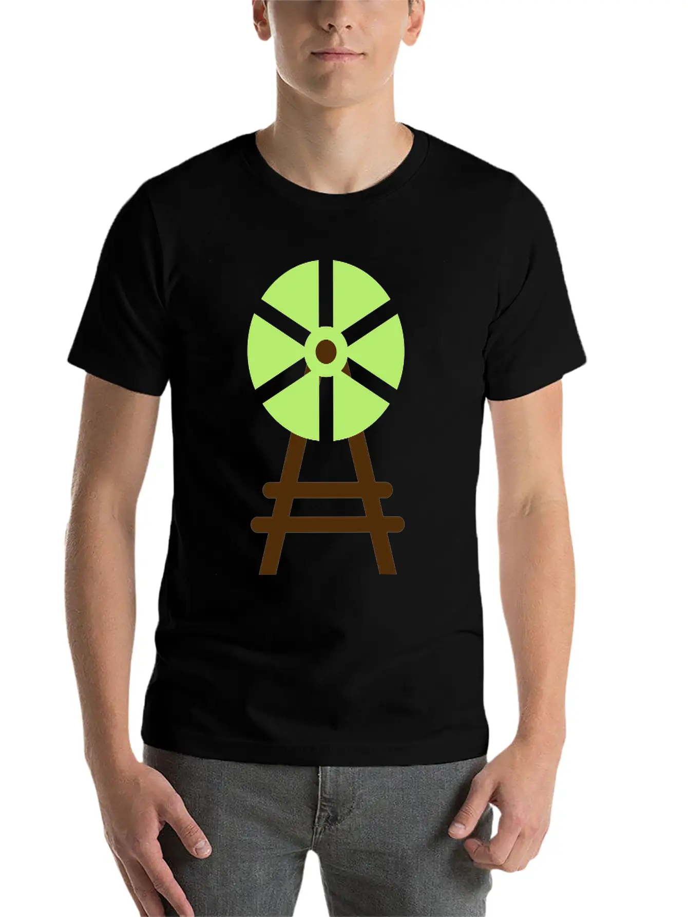 Wind Wheel Casual Graphic T-Shirt – Simple And Comfortable Daily Wear