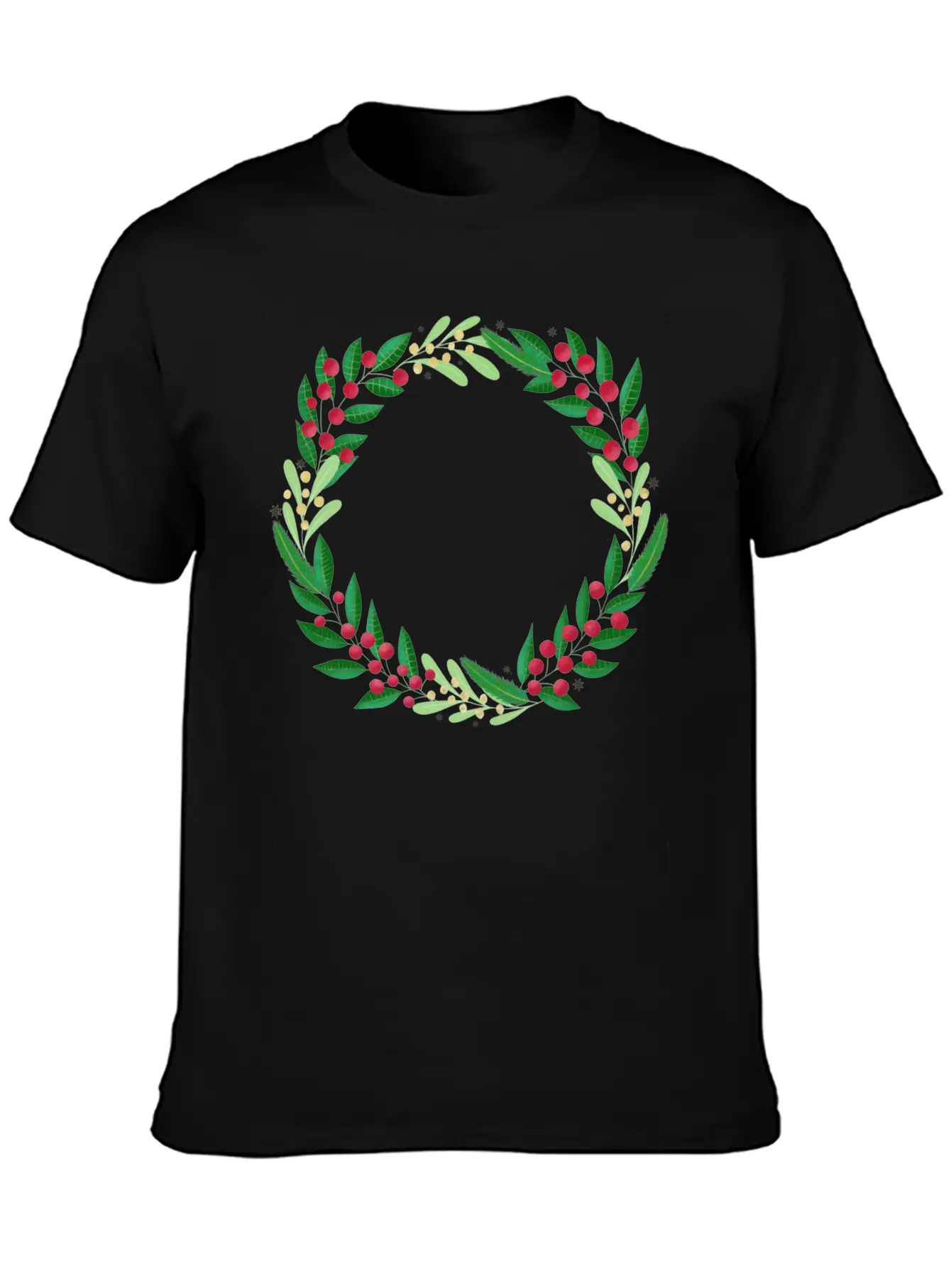 Winter Wreath Timeless Short Sleeve Tee – Comfy And Minimalist Design