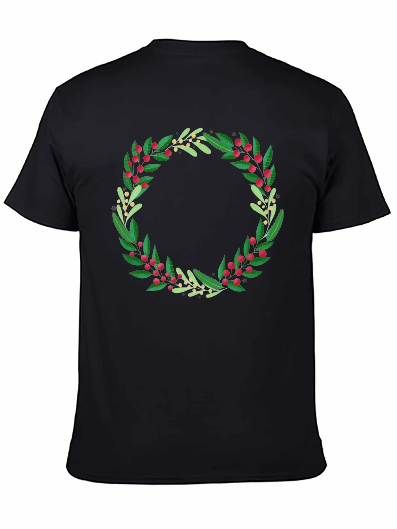 Winter Wreath Timeless Short Sleeve Tee – Comfy And Minimalist Design