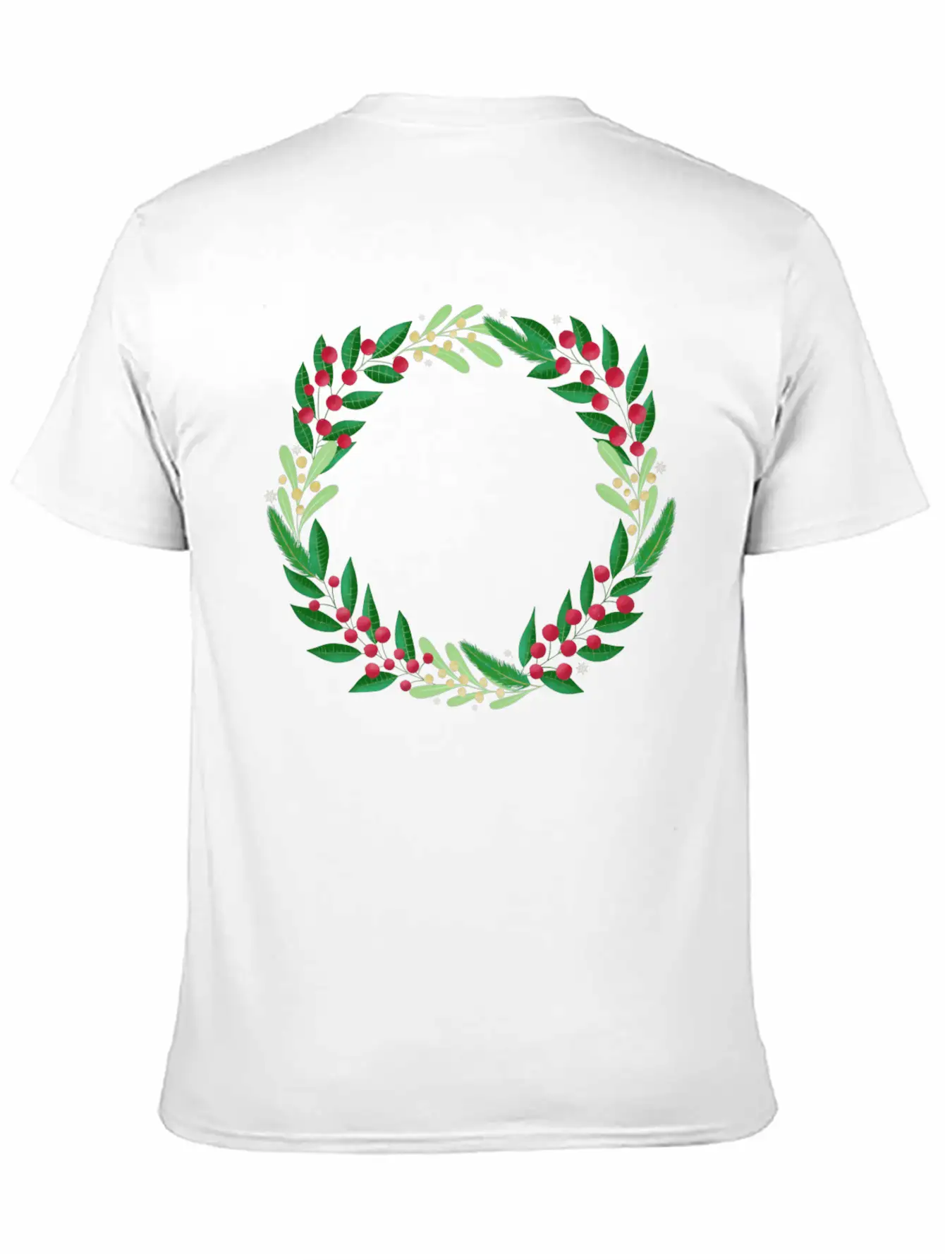 Winter Wreath Timeless Short Sleeve Tee – Comfy And Minimalist Design