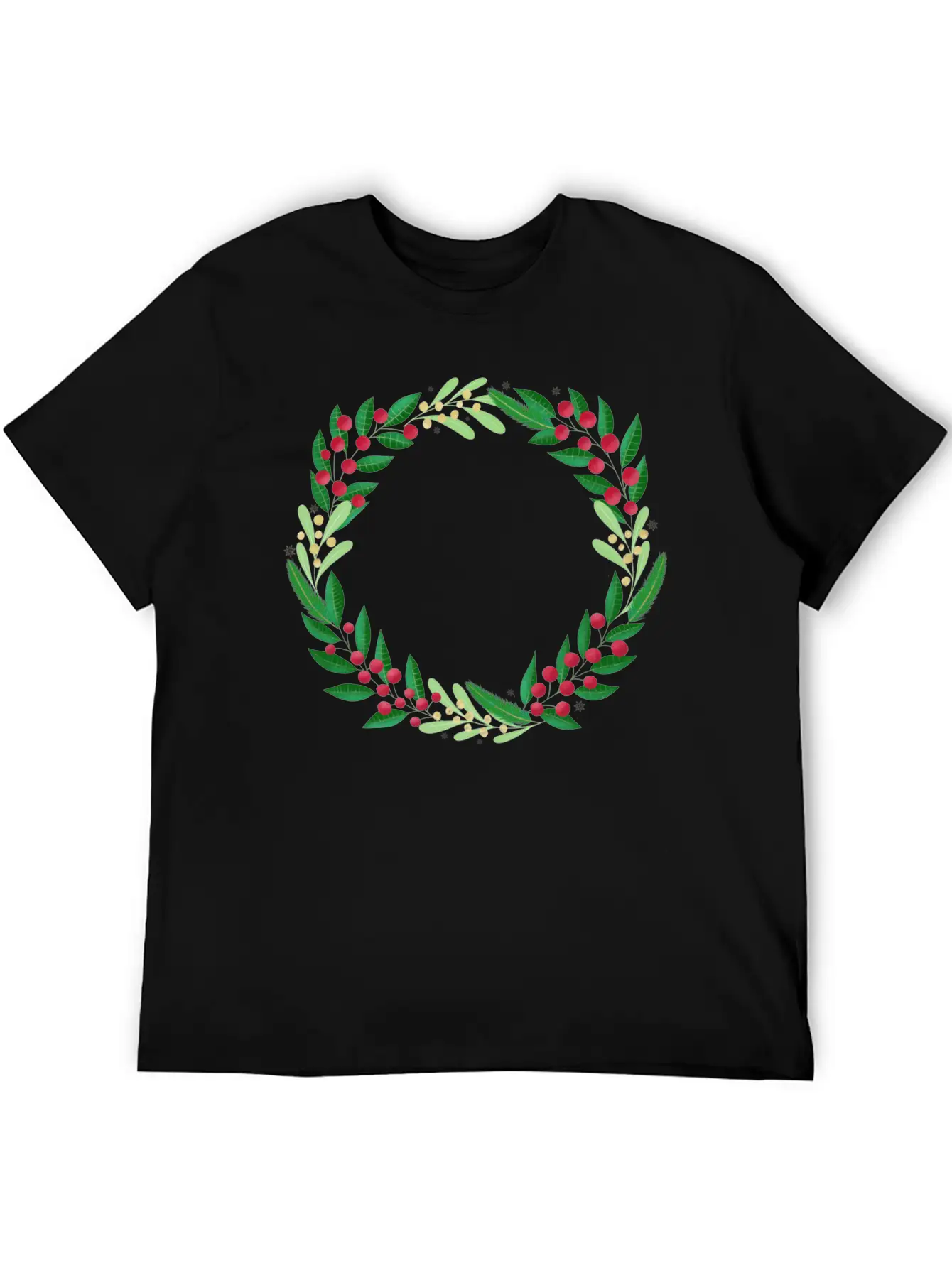 Winter Wreath Timeless Short Sleeve Tee – Comfy And Minimalist Design