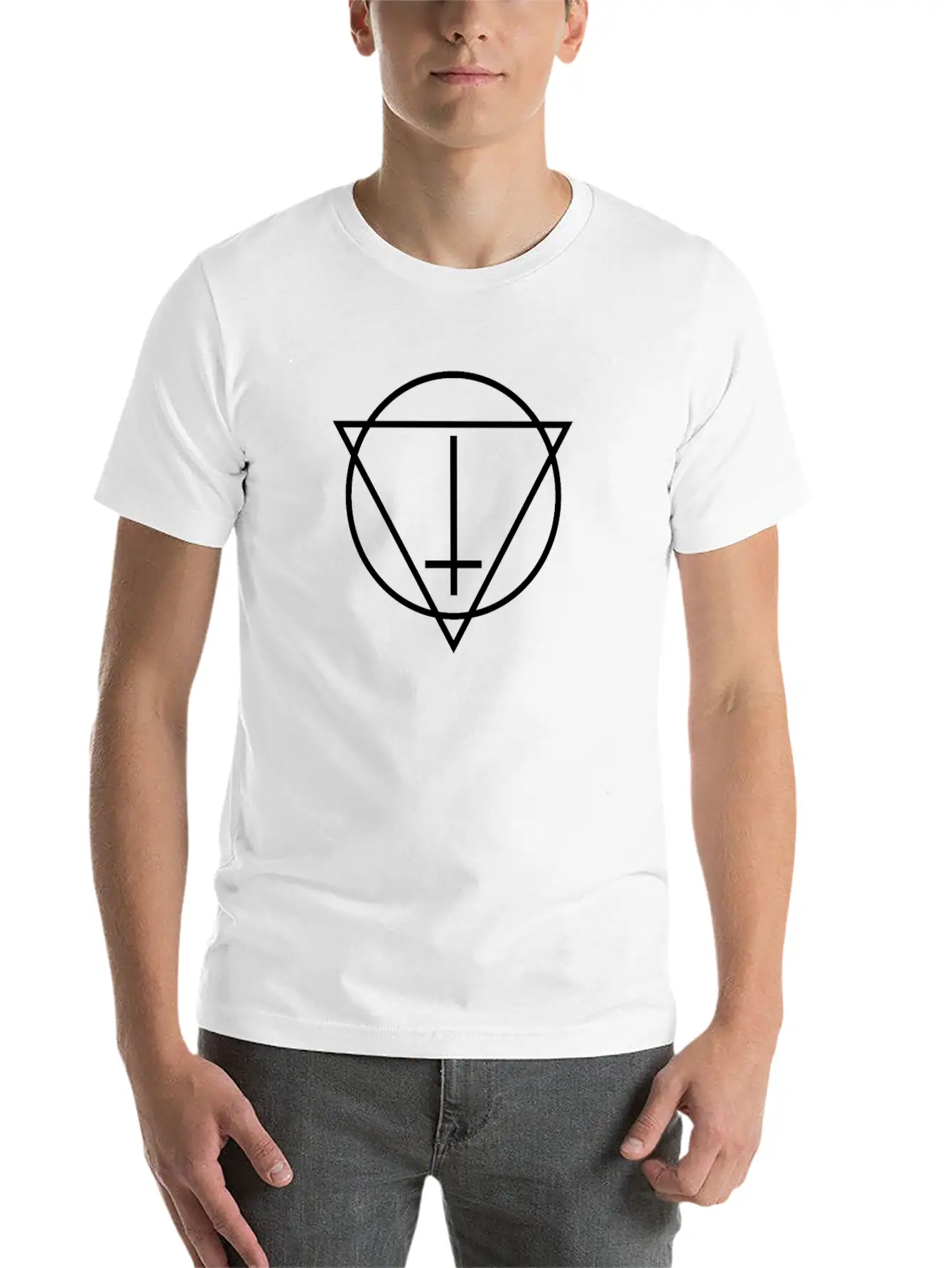 Witch House / Occult EDM Cross Casual Graphic T-Shirt – Simple And Comfortable Daily Wear
